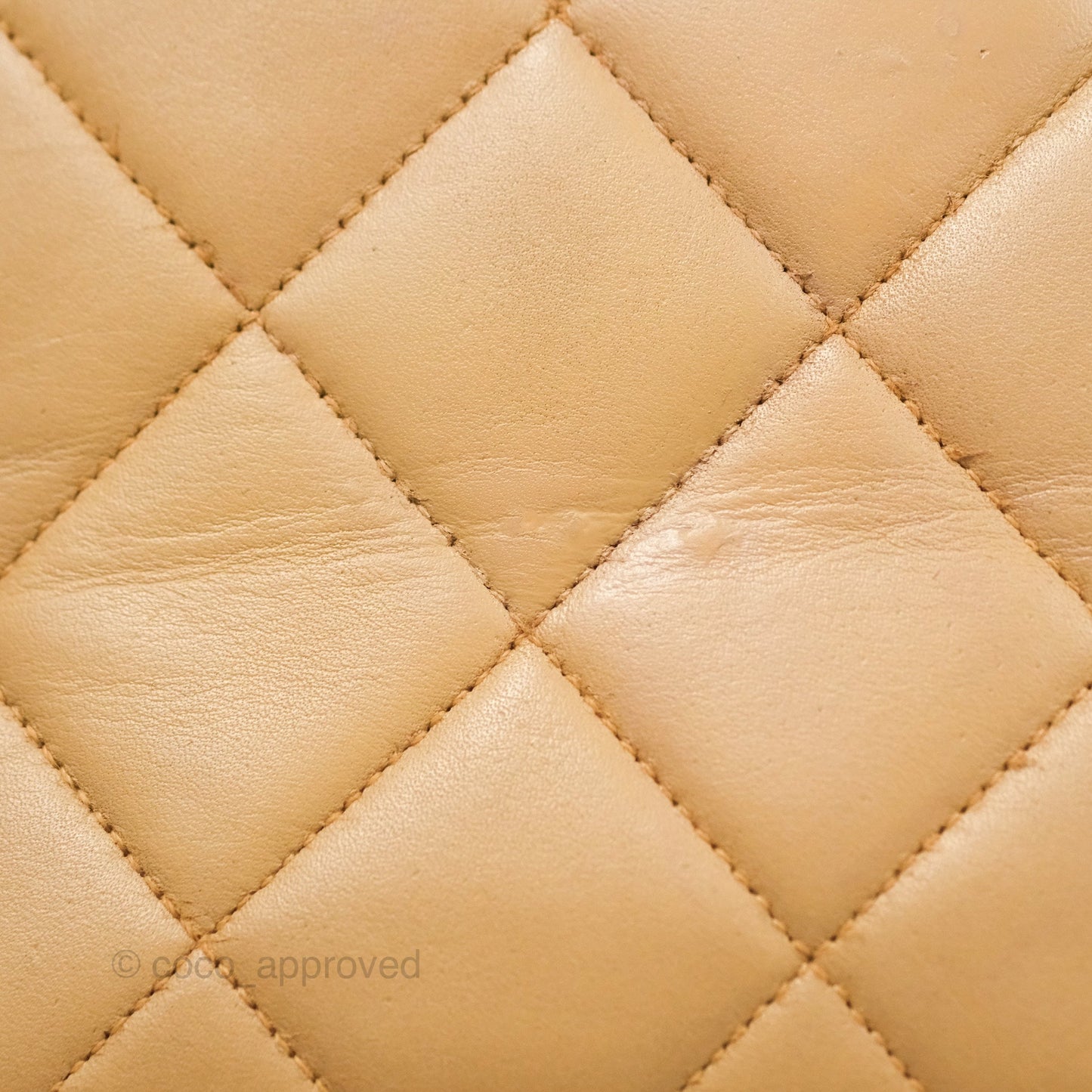 Chanel Vintage Medallion CC Beige Lambskin Tote Bag Gold Hardware