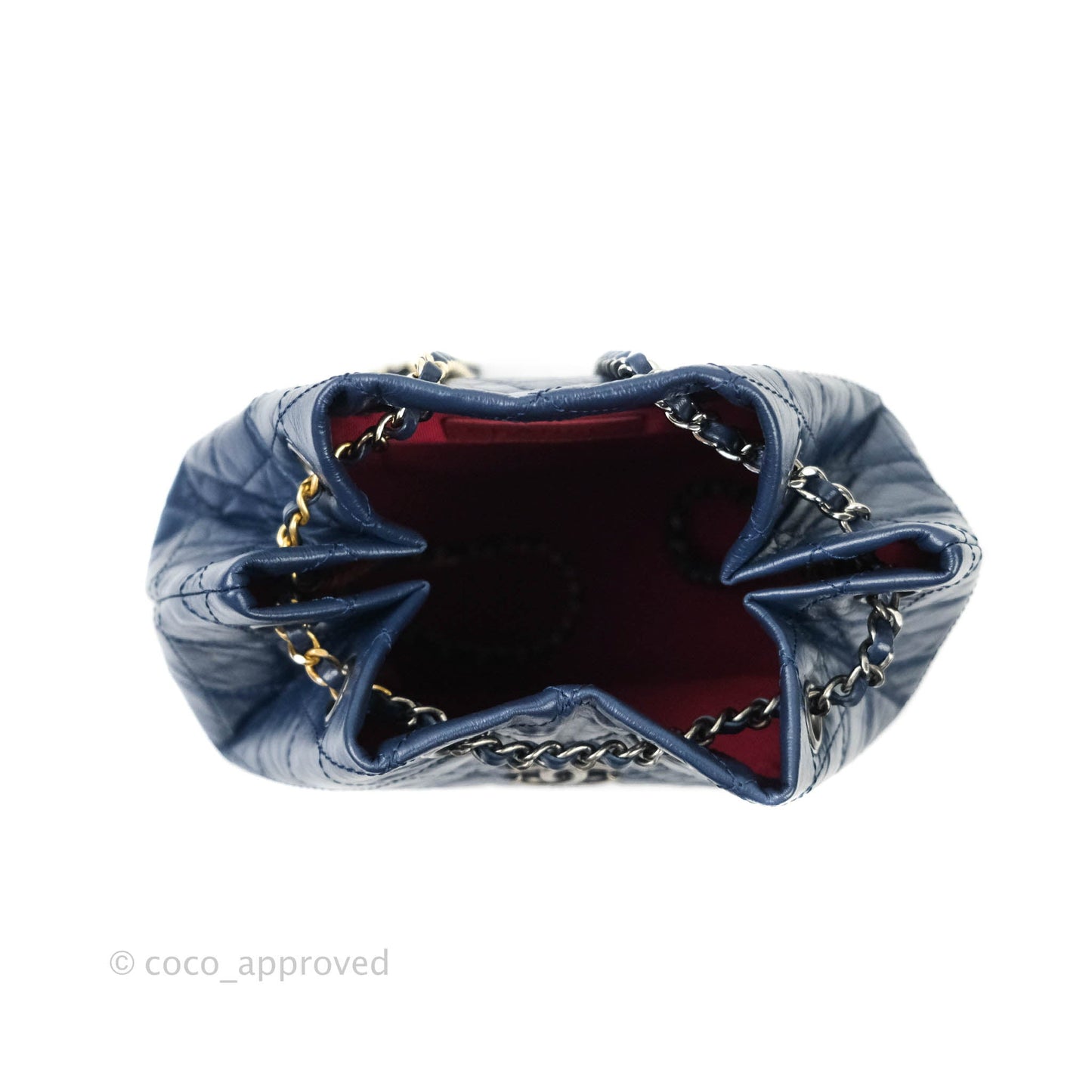 Chanel Small Gabrielle Backpack Navy Black Aged Calfskin