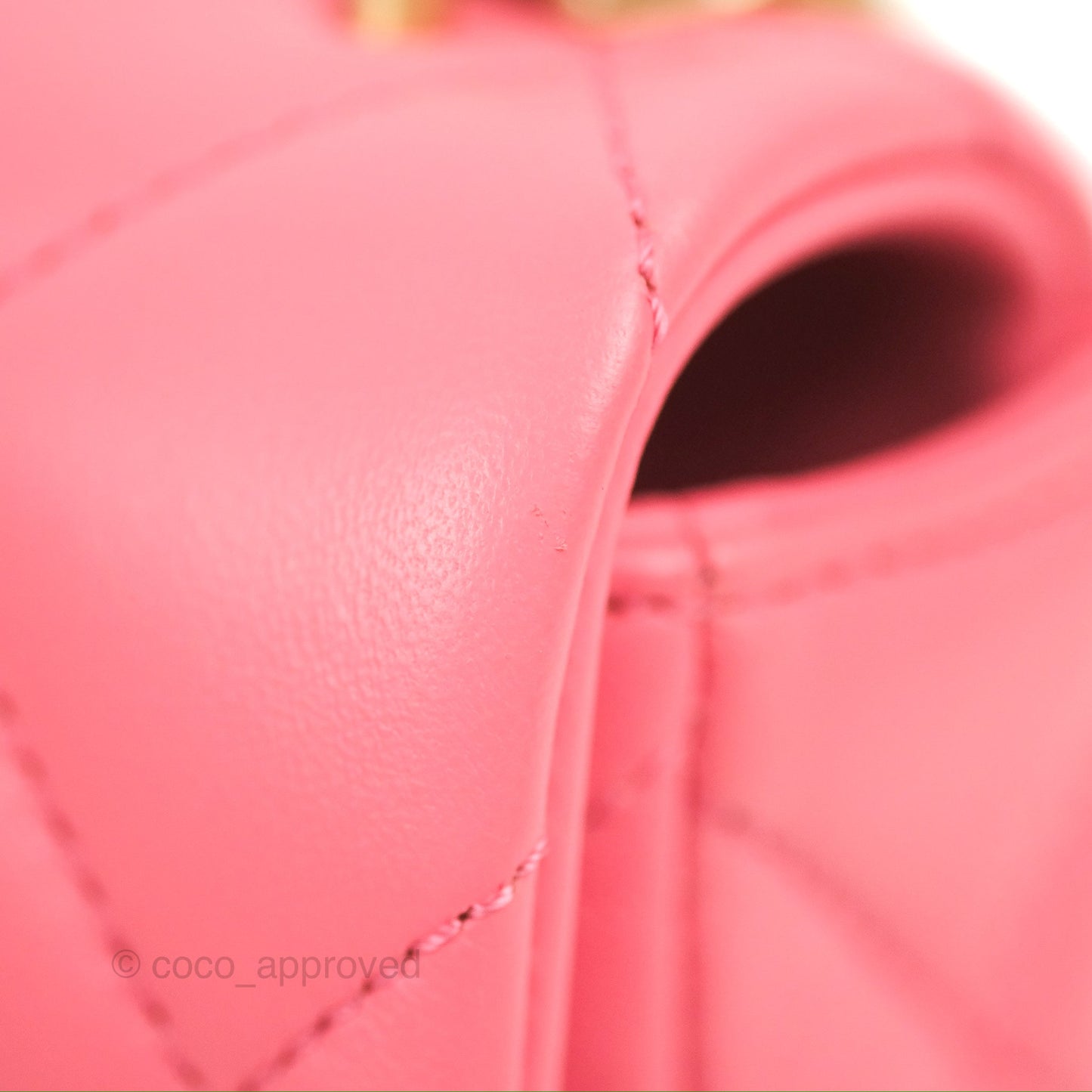 Chanel Quilted Pending CC Enamel Flap Pink Lambskin Aged Gold Hardware 22P