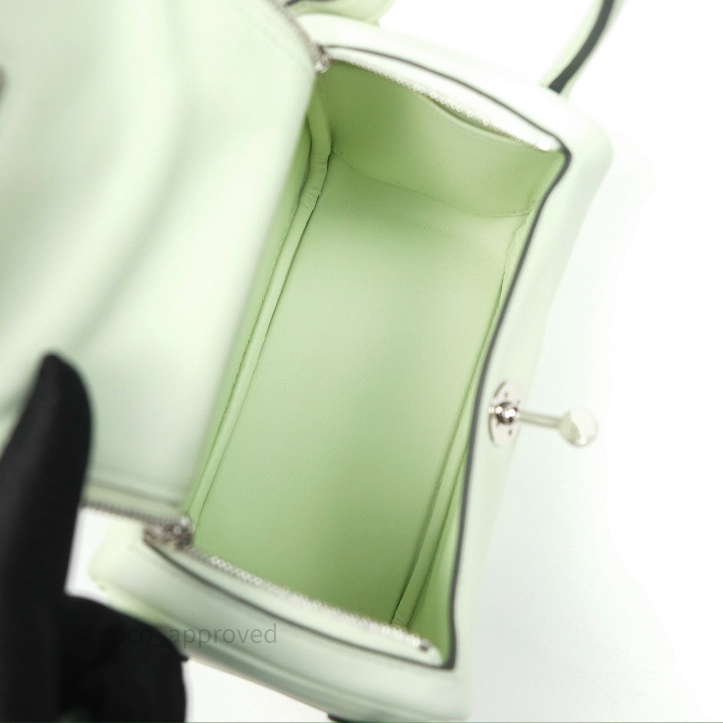Hermès Mini Lindy Vert Fizz 0S Swift Palladium Hardware