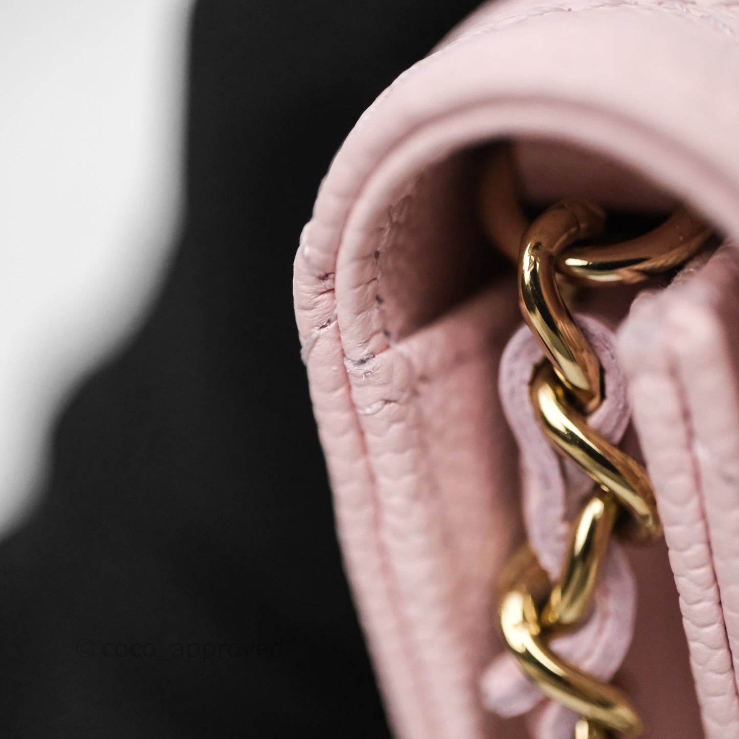 Chanel Mini Wallet With Chain Light Pink Caviar Gold Hardware