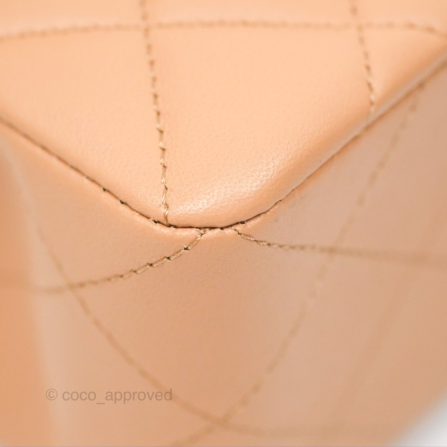 Chanel Small Classic Quilted Flap Beige Lambskin Gold Hardware 23K