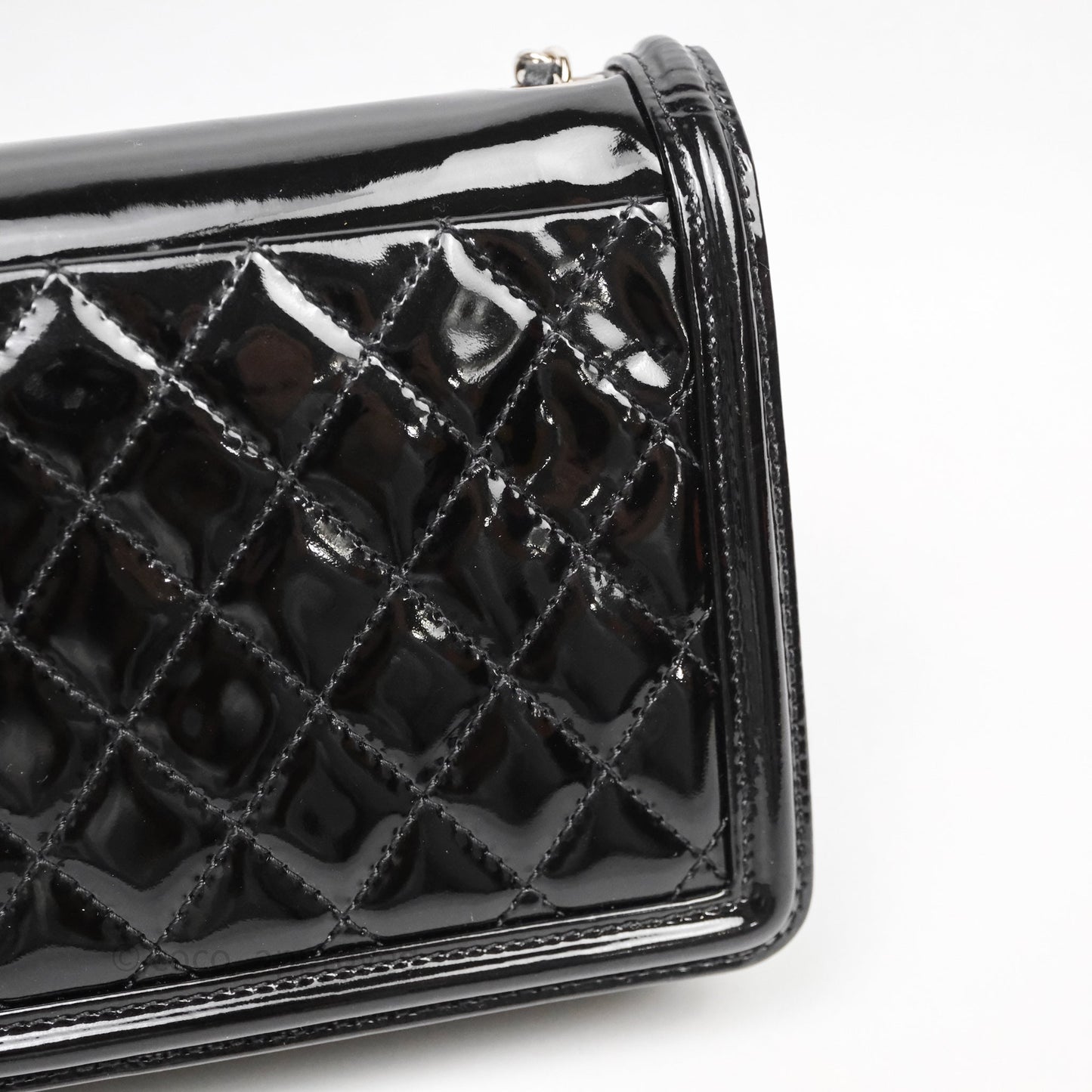 Chanel Crystal Lego Brick Shoulder Bag Black Plexiglass Patent Silver Hardware
