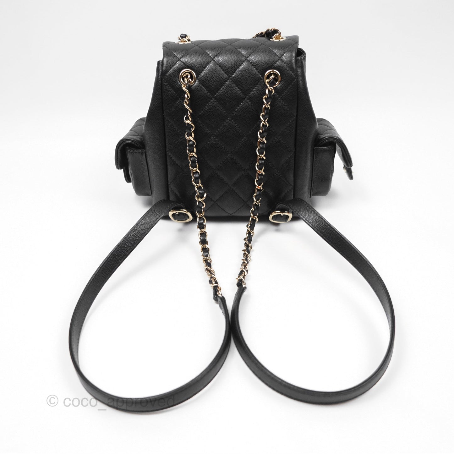 Chanel Small Duma Backpack Caviar Black Gold Hardware 23K