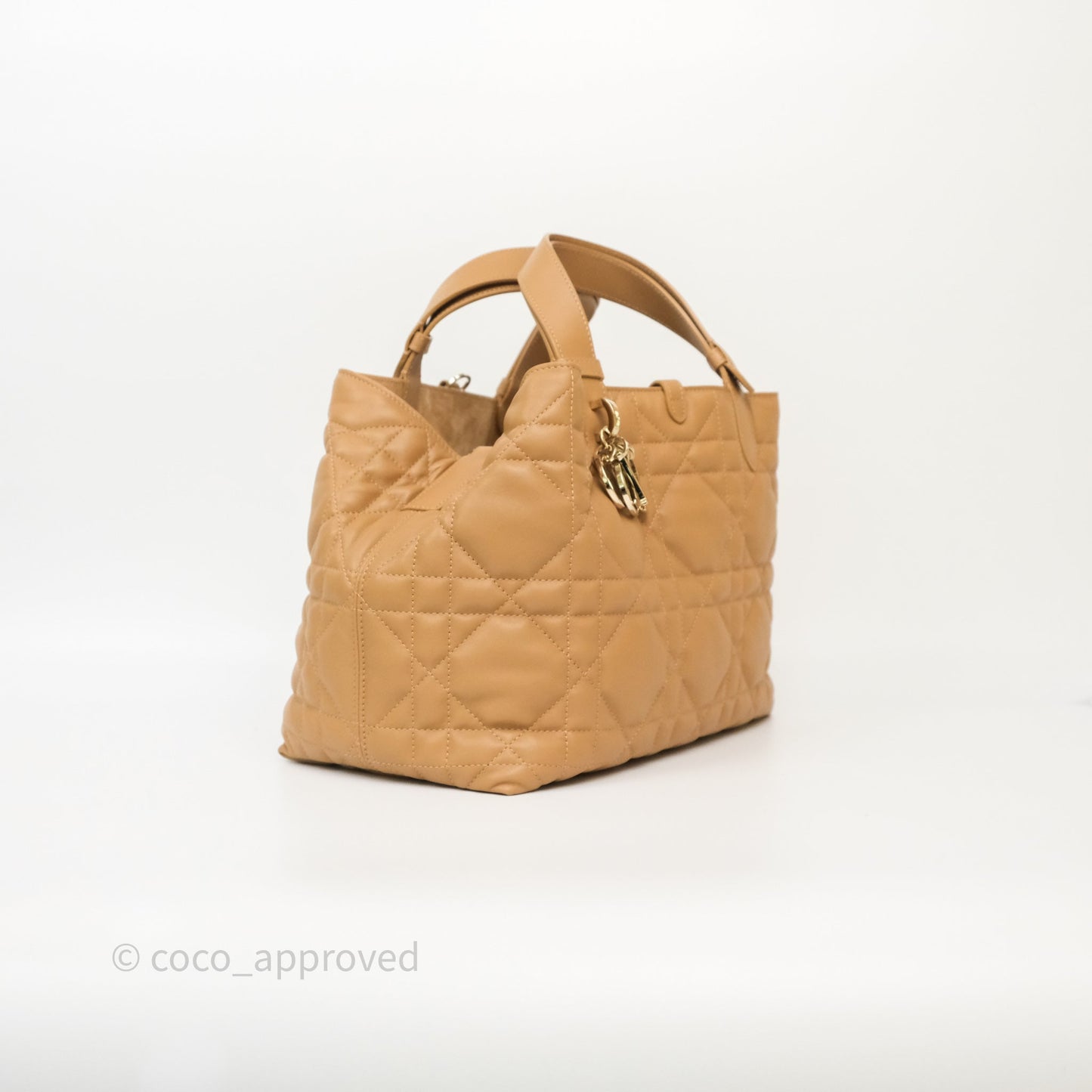 Dior Medium Dior Toujours Bag Tan Beige Macrocannage Calfskin