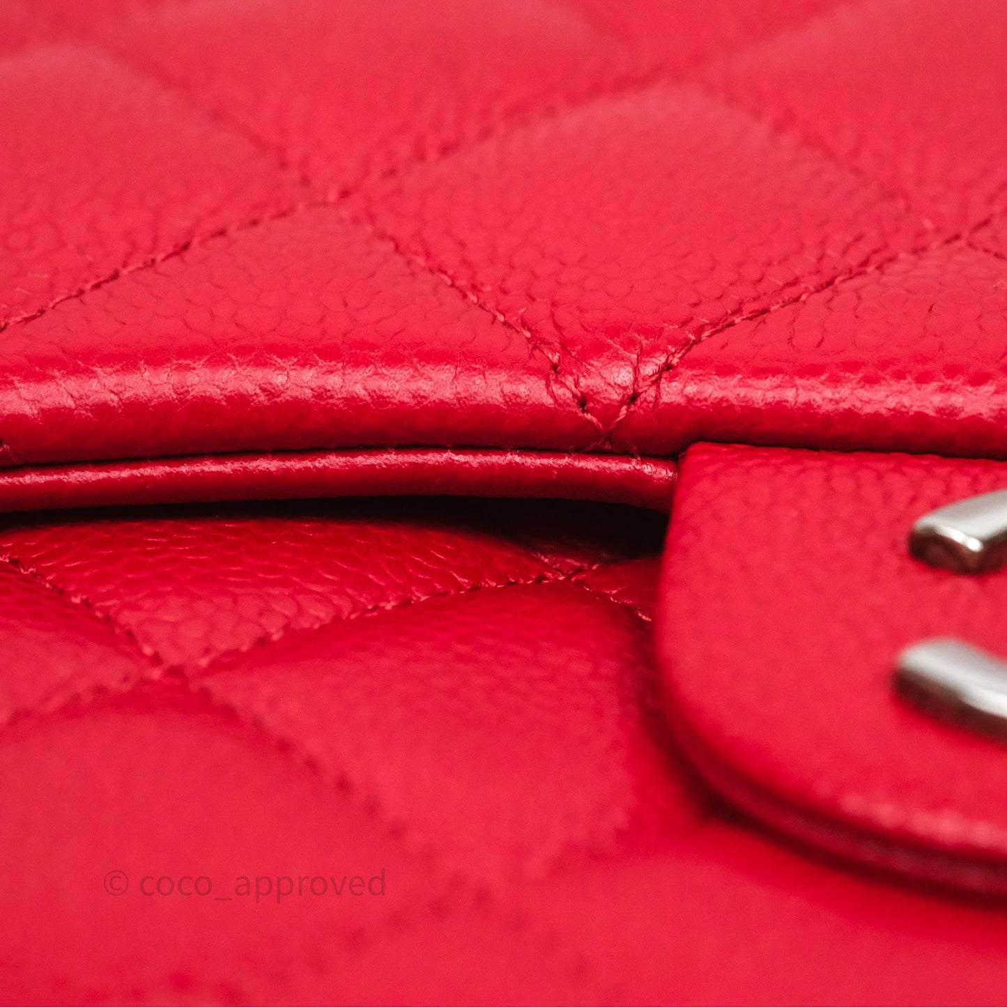 Chanel Quilted Maxi Double Flap Red Caviar Silver Hardware⁣⁣