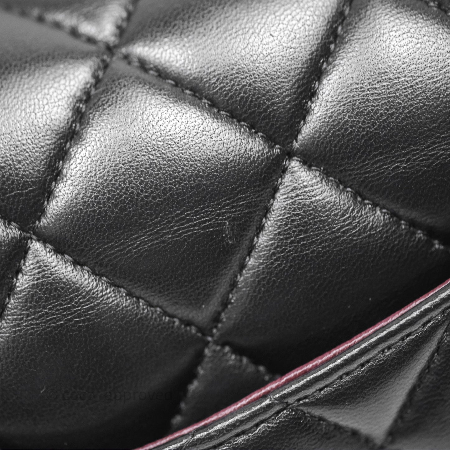 Chanel Classic M/L Medium Flap Quilted Black Lambskin Silver Hardware