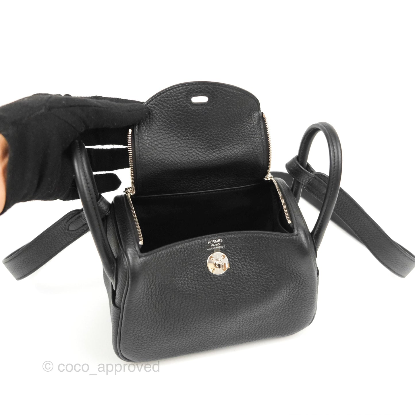 Hermès Mini Lindy 20 Black Noir Clemence Palladium Hardware