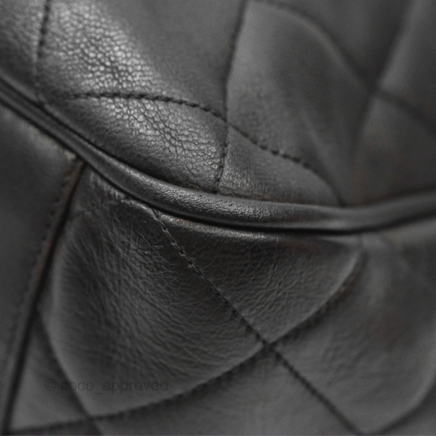 Chanel Vintage Drawstring Bucket Bag Black Lambskin Gold Hardware