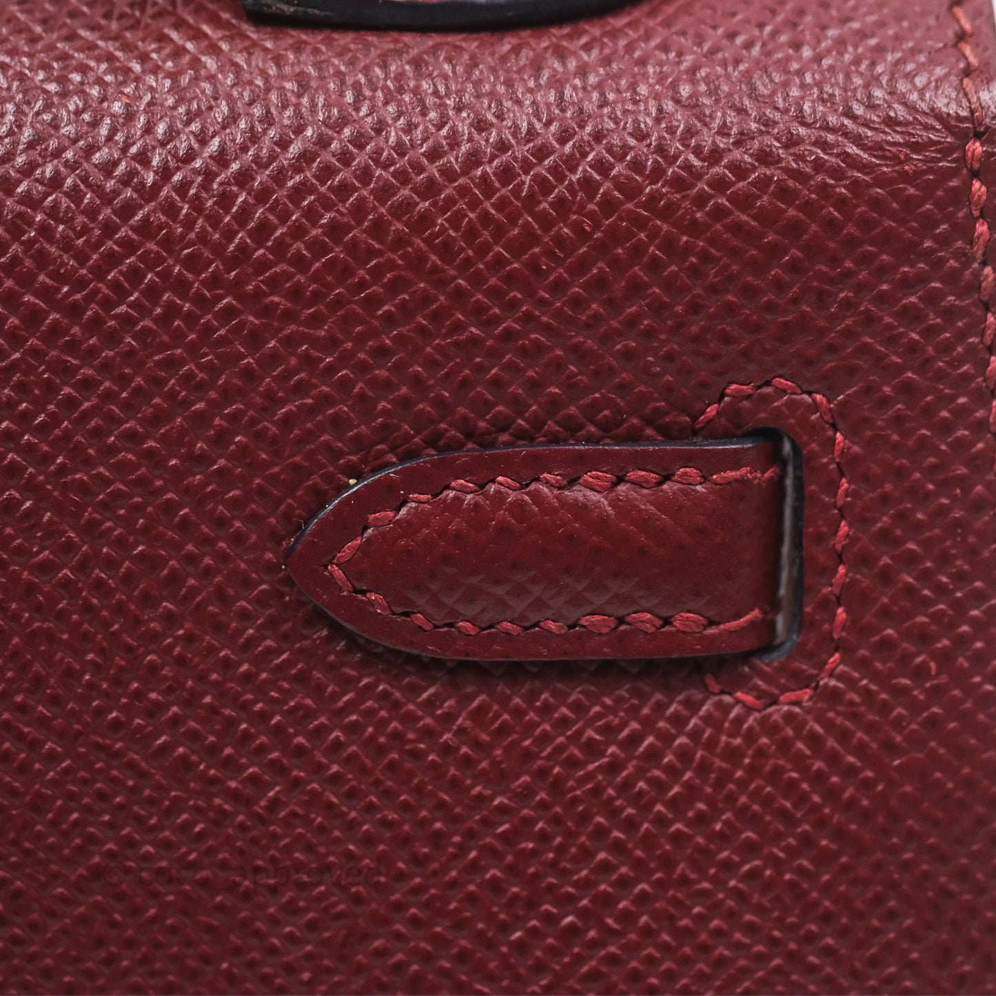 Hermès Sellier Kelly 25 Rouge H Epsom Gold Hardware