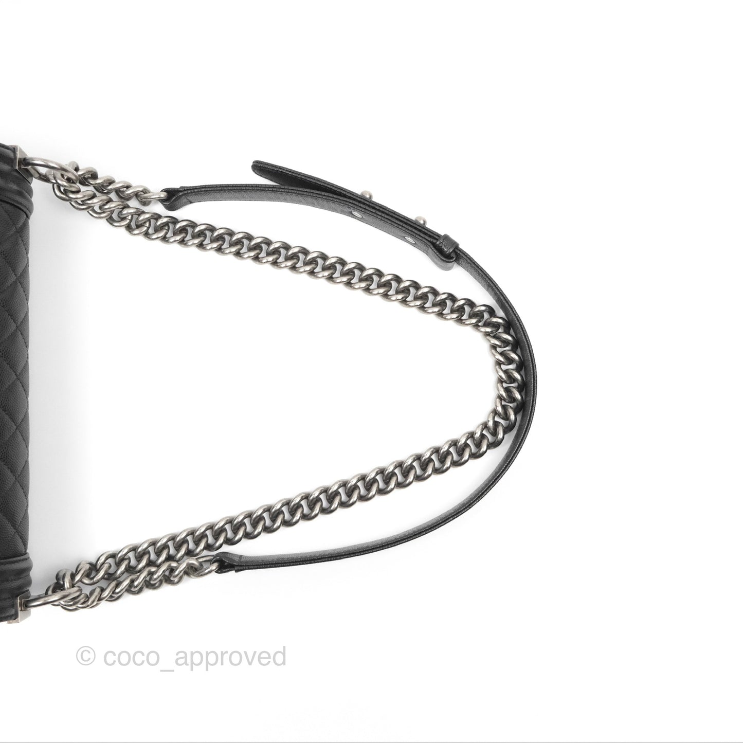 Chanel Quilted Medium Boy Black Caviar Ruthenium Hardware