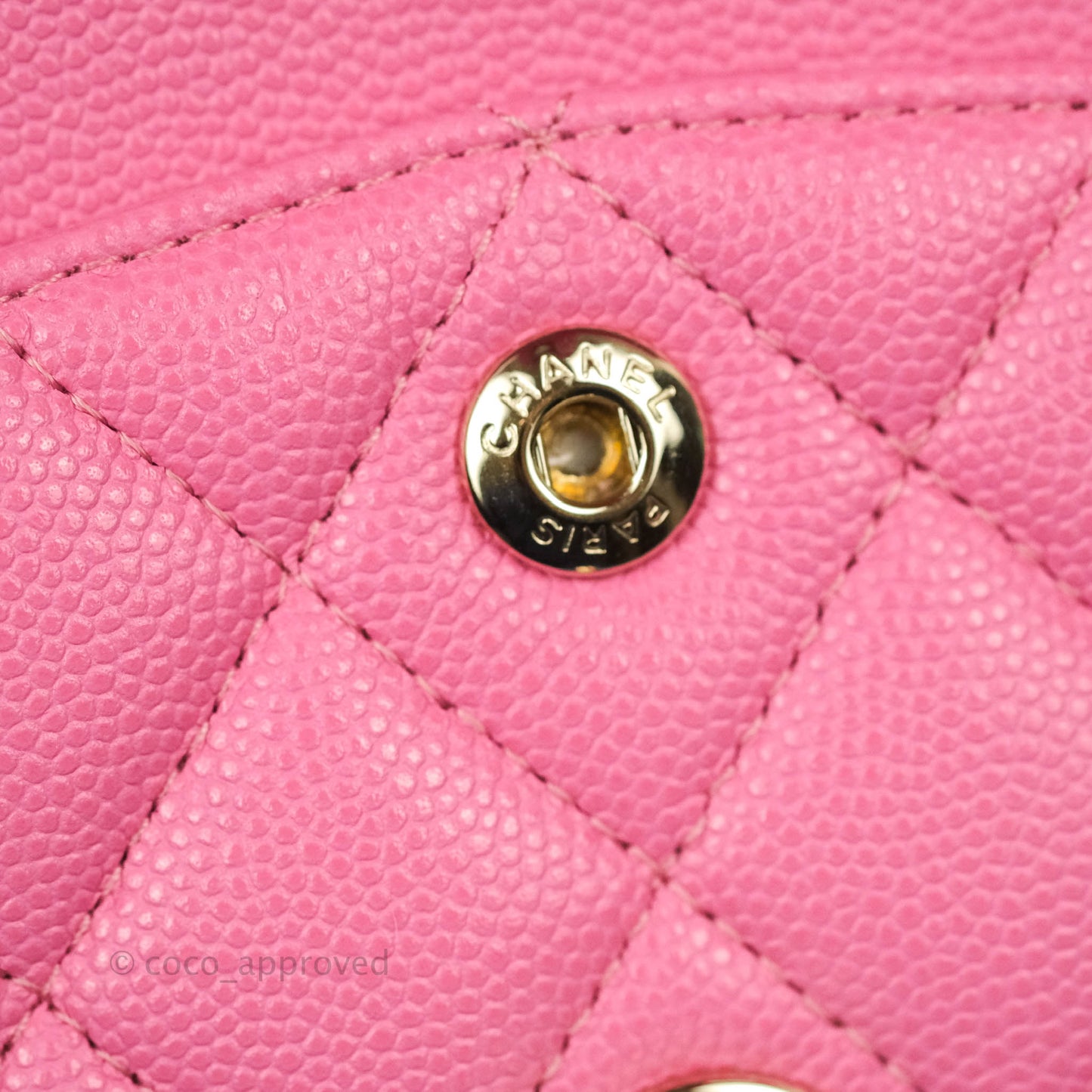 Chanel Classic Quilted S/M Small Double Flap Pink Caviar Gold Hardware 21P