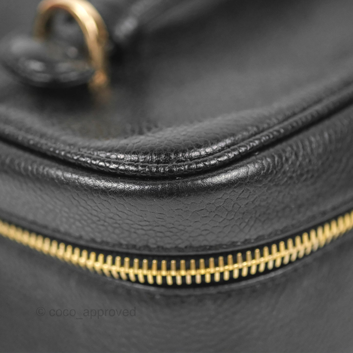 Chanel Vintage Vanity Case Black Caviar Gold Hardware