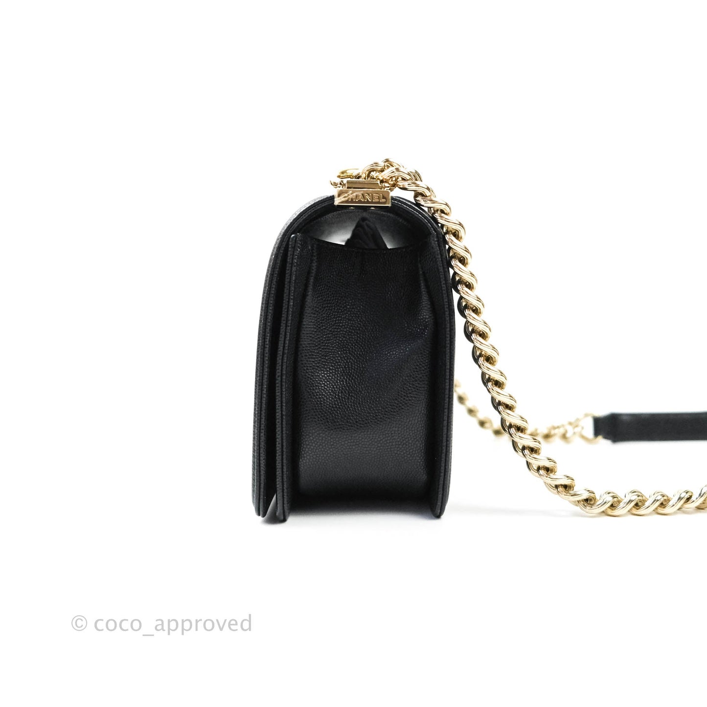 Chanel Boy Quilted Medium Black Caviar Gold Hardware