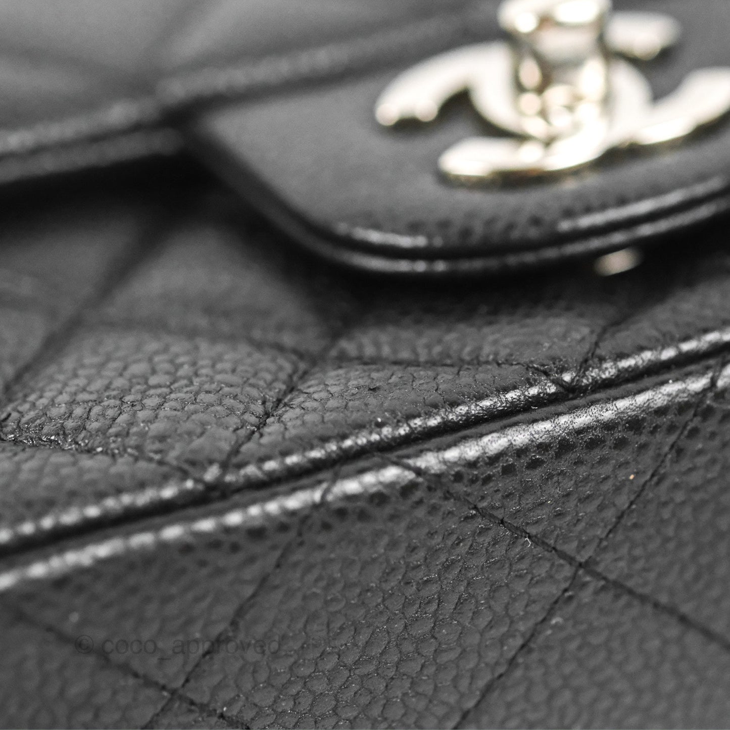 Chanel Quilted Mini Rectangular Flap Black Caviar Silver Hardware