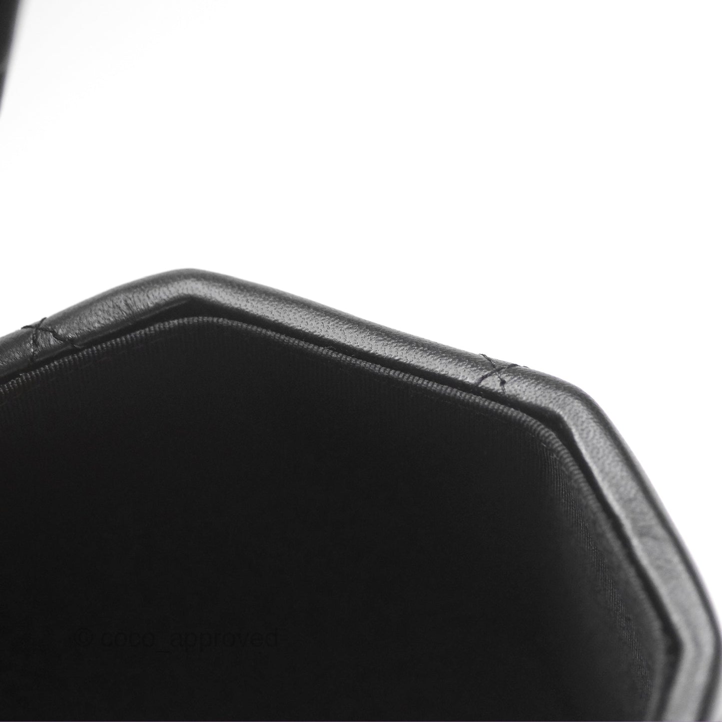 Chanel Small Hexagon Vanity Case Black Lambskin Gold Hardware