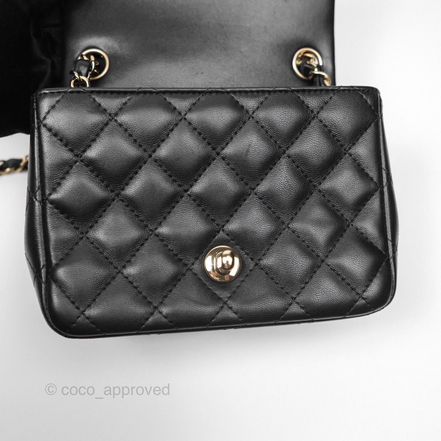 Chanel Mini Square Black Lambskin Gold Hardware