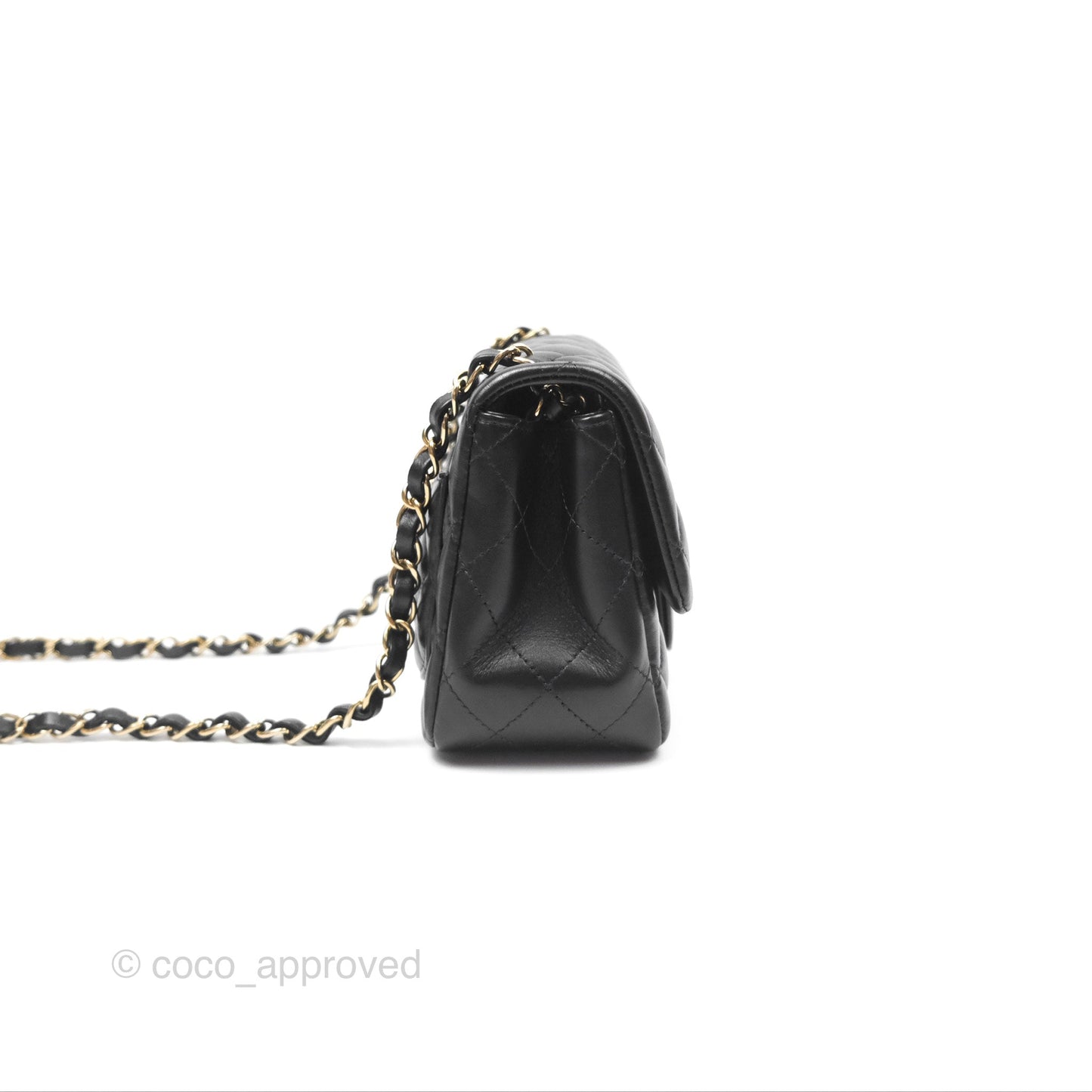 Chanel Mini Square Black Lambskin Gold Hardware