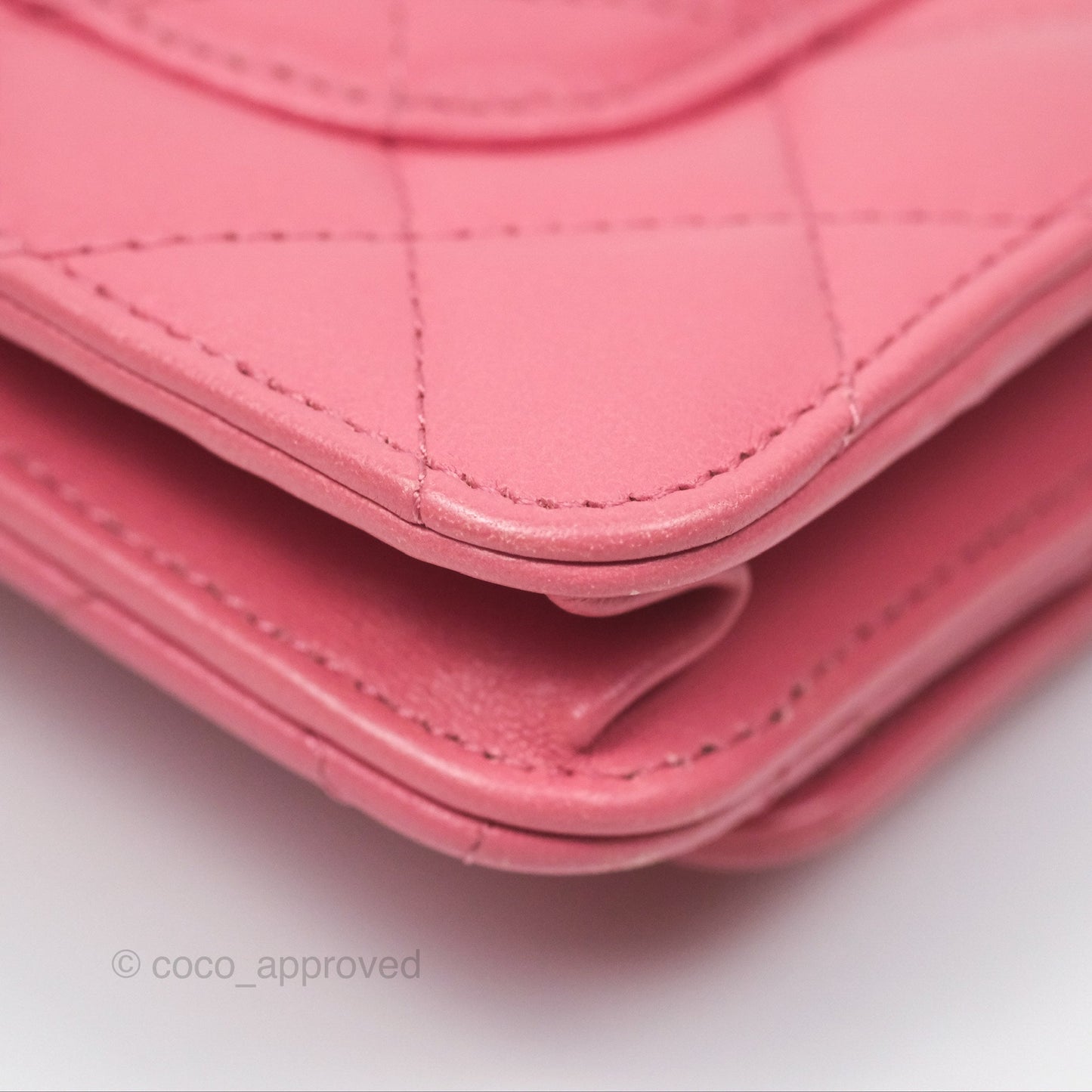 Chanel All Slide Wallet on Chain WOC Adjustable Chain Quilted Pink Lambskin