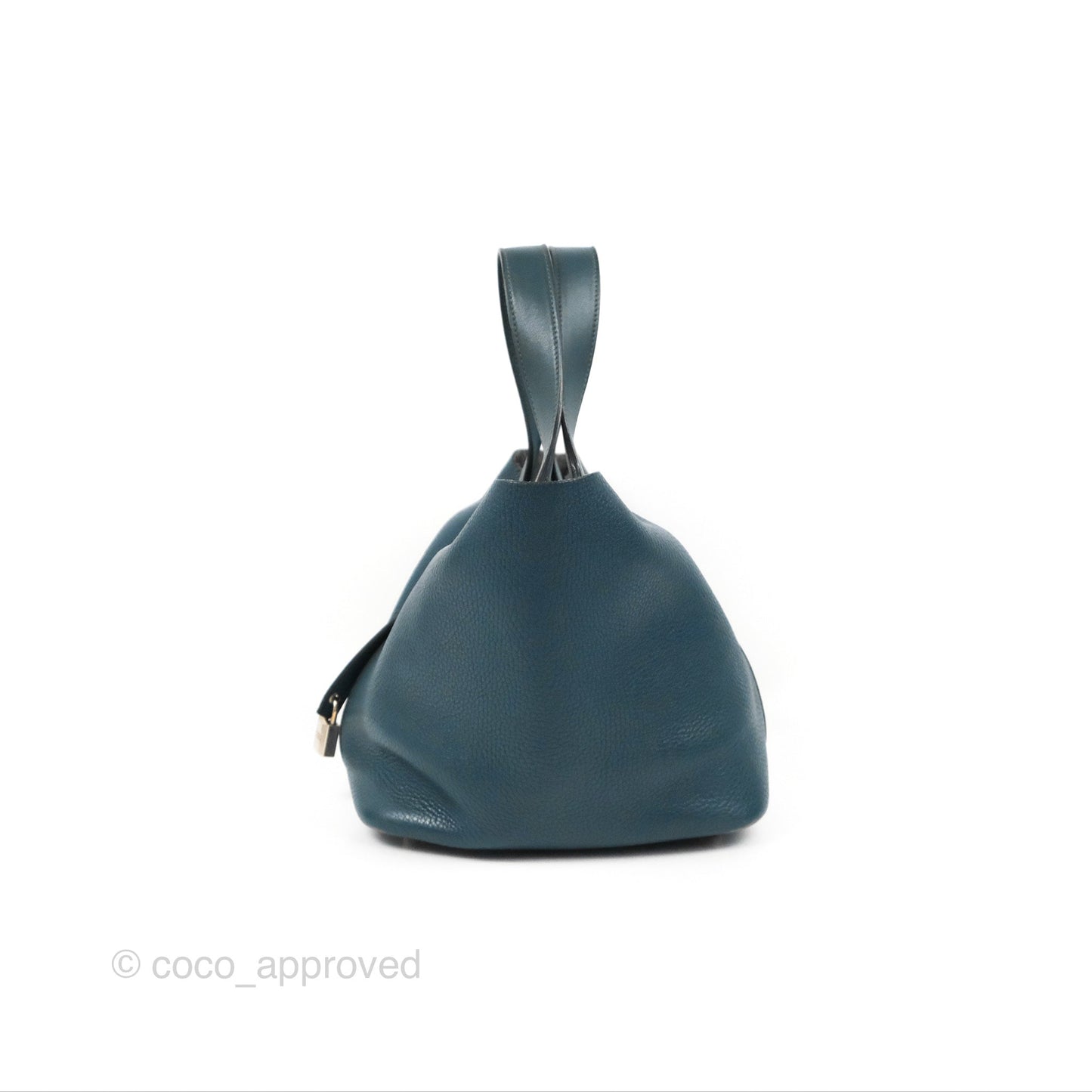 Hermès Picotin 22 Vert Bosphore Clemence Silver Hardware
