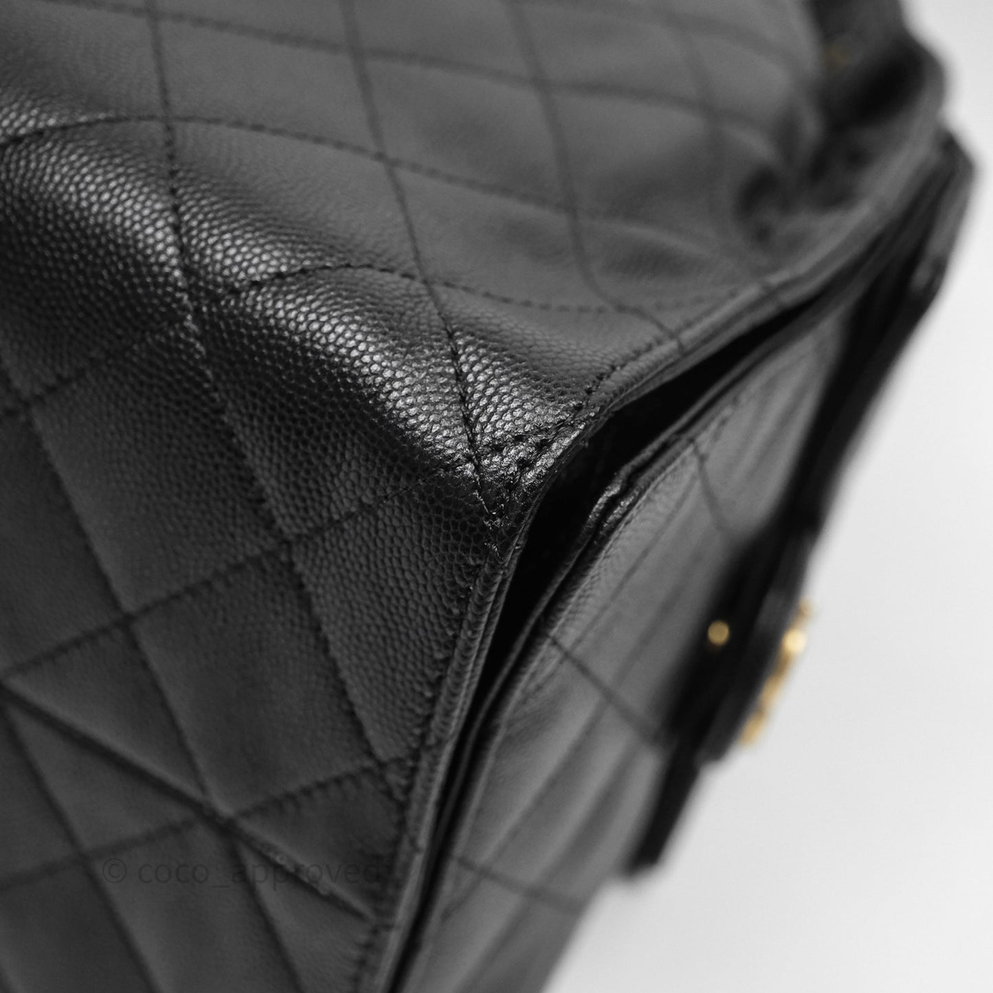 Chanel 25 Medium Black Caviar Aged Gold Hardware