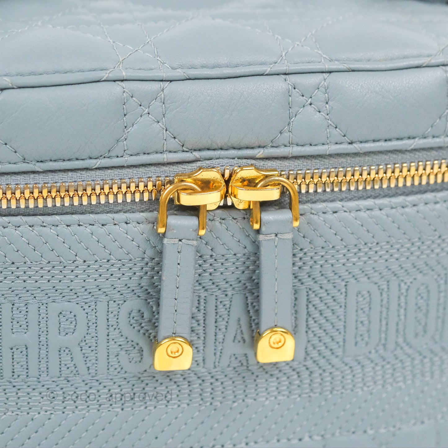 Christian Dior Small Diortravel Vanity Case Cloud Blue Lambskin Cannage