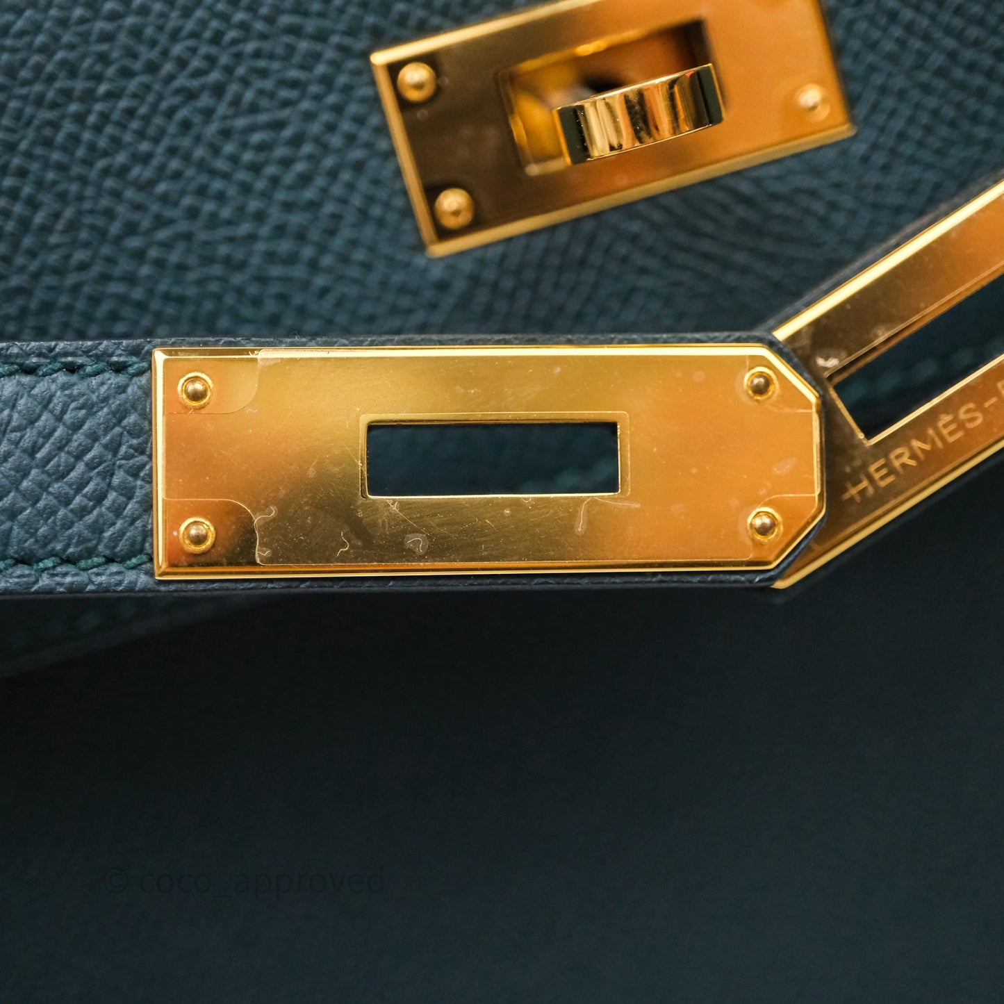 Hermès Kelly 28 6O Vert Cyprès Epsom Gold Hardware
