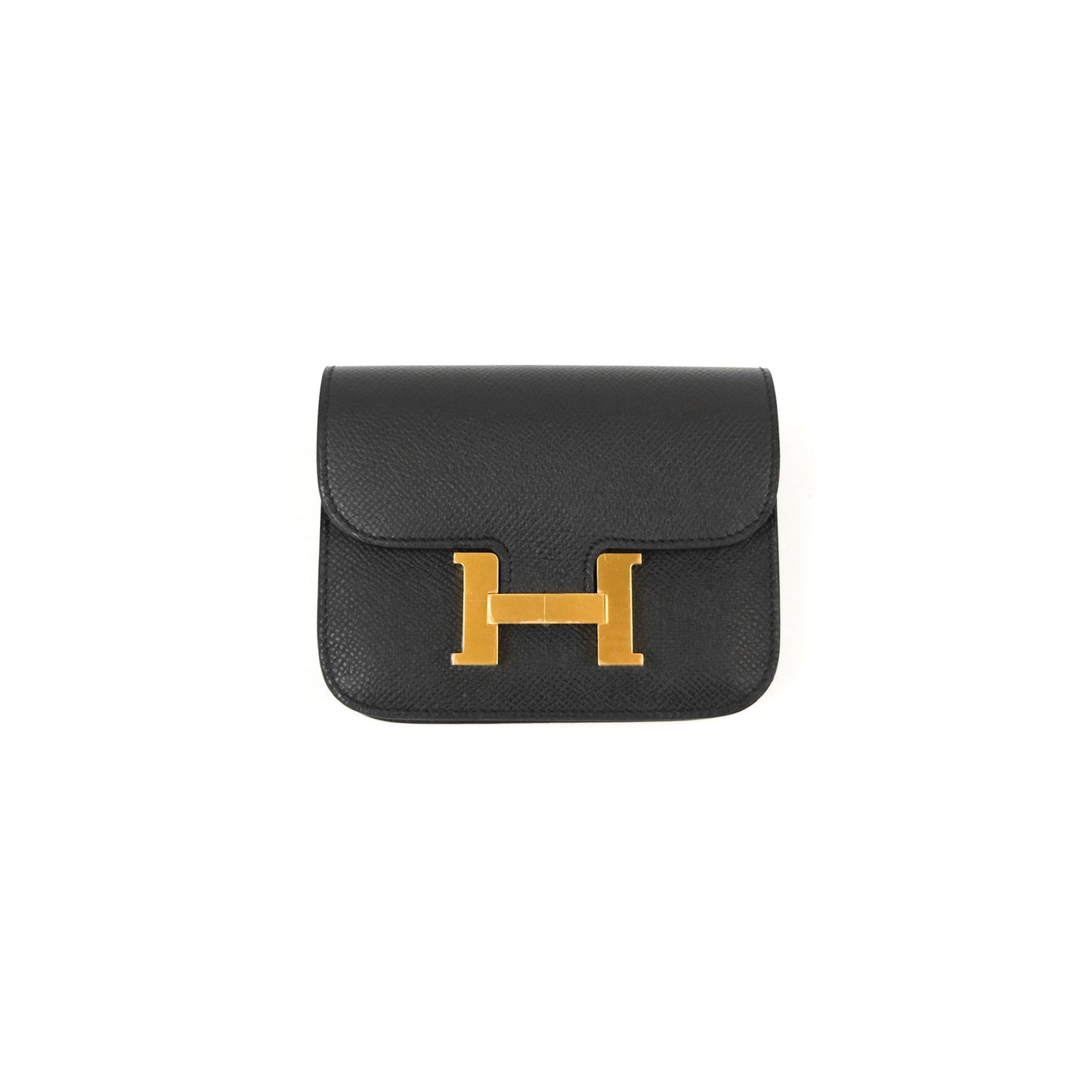 Hermès Constance Slim Wallet Black Epsom Gold Hardware