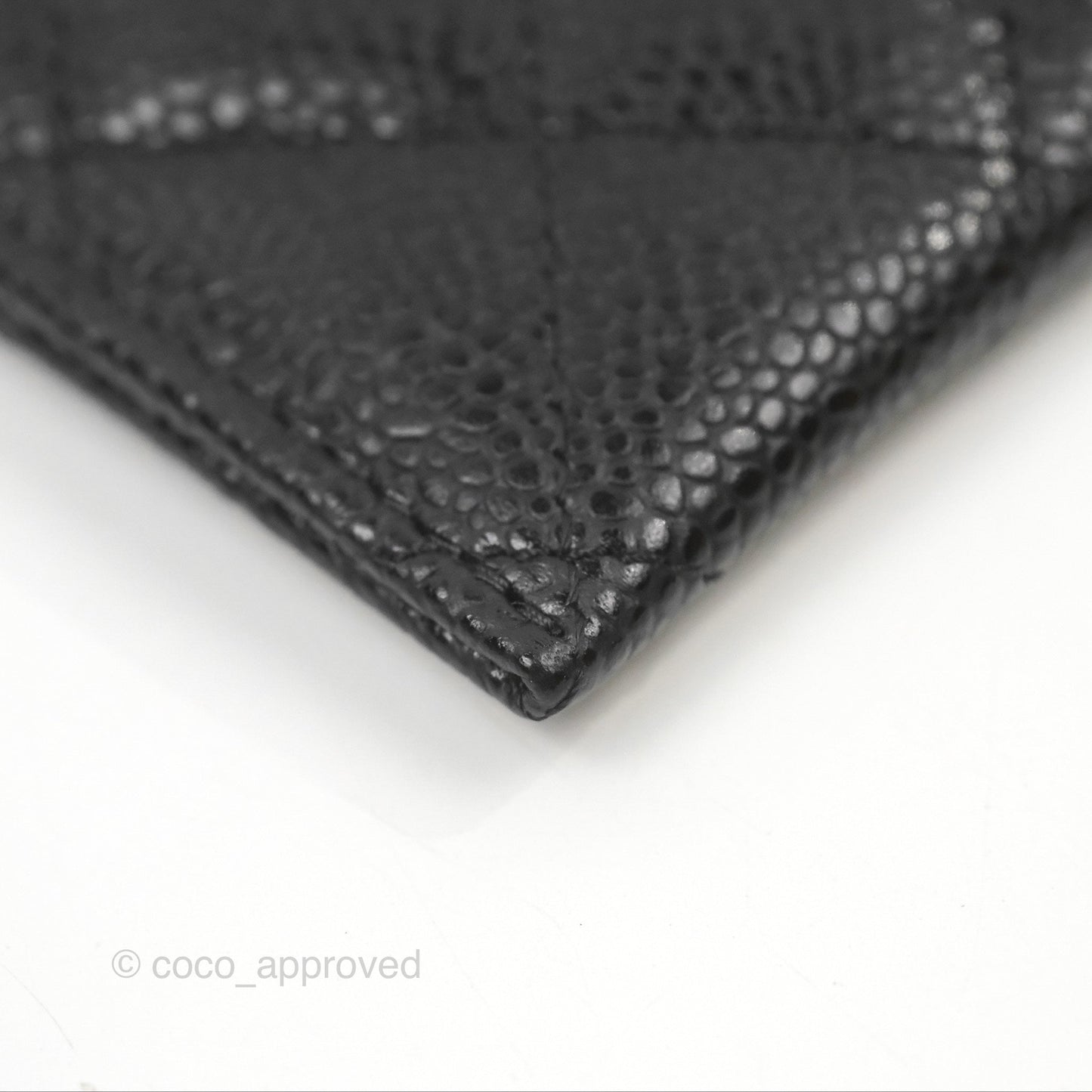 Chanel Classic Flat Card Holder Black Caviar Gold Hardware