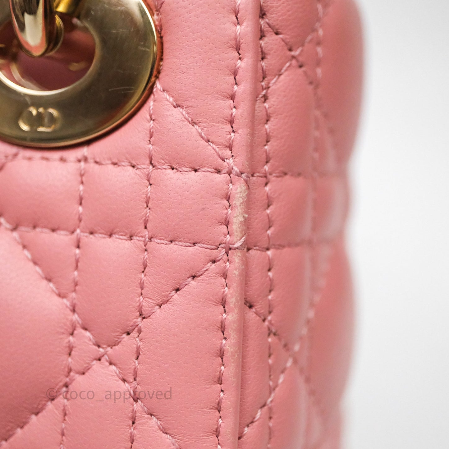 Christian Dior Mini Lady Dior My ABCDior Bag Pink Cannage Lambskin Gold Haardware