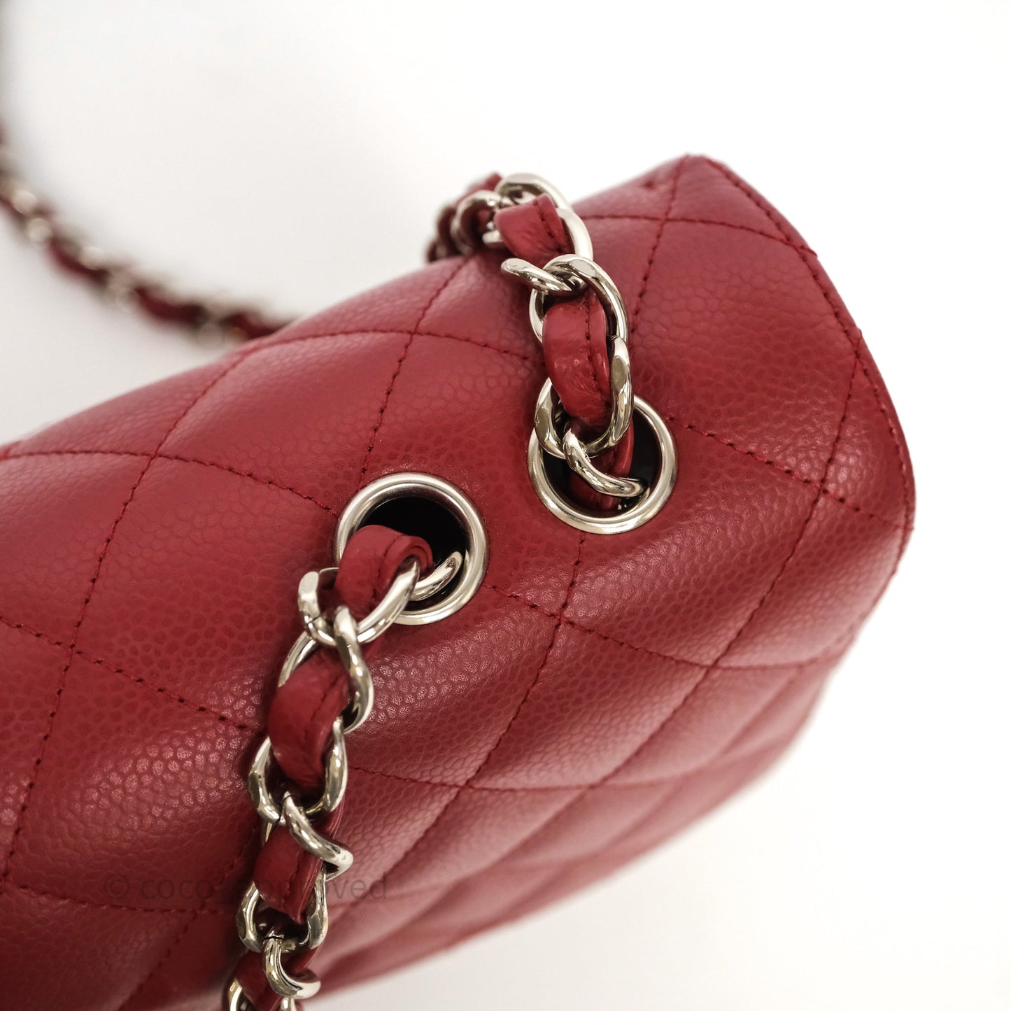 Chanel Jumbo Single Flap Dark Red Caviar Silver Hardware⁣⁣