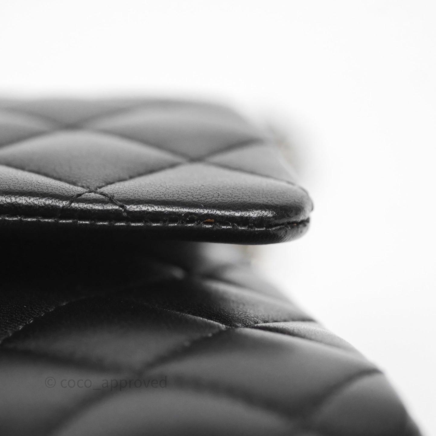 Chanel Classic M/L Medium Flap Quilted Black Lambskin Silver Hardware