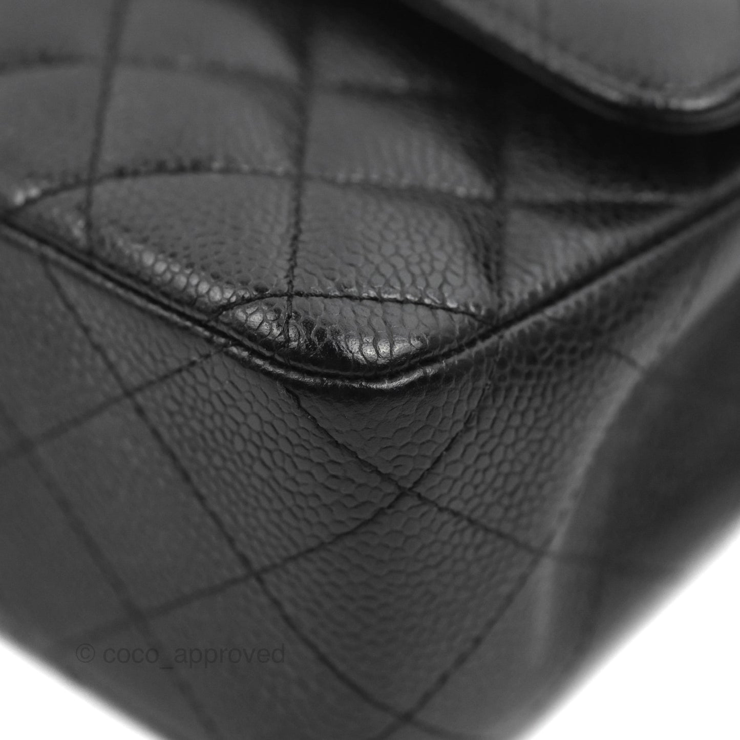 Chanel Classic M/L Medium Flap Quilted Black Caviar Silver Hardware