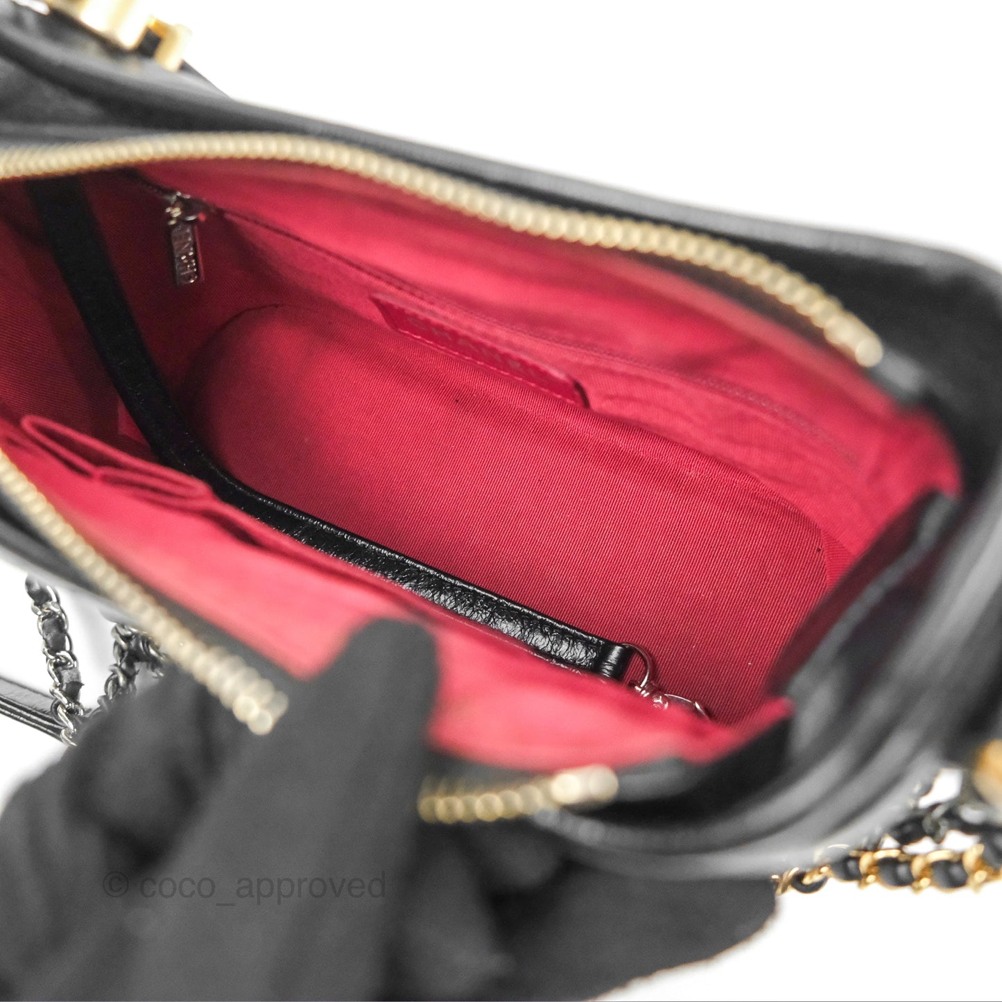 Chanel Small Gabrielle Hobo Quilted Black Aged Calfskin