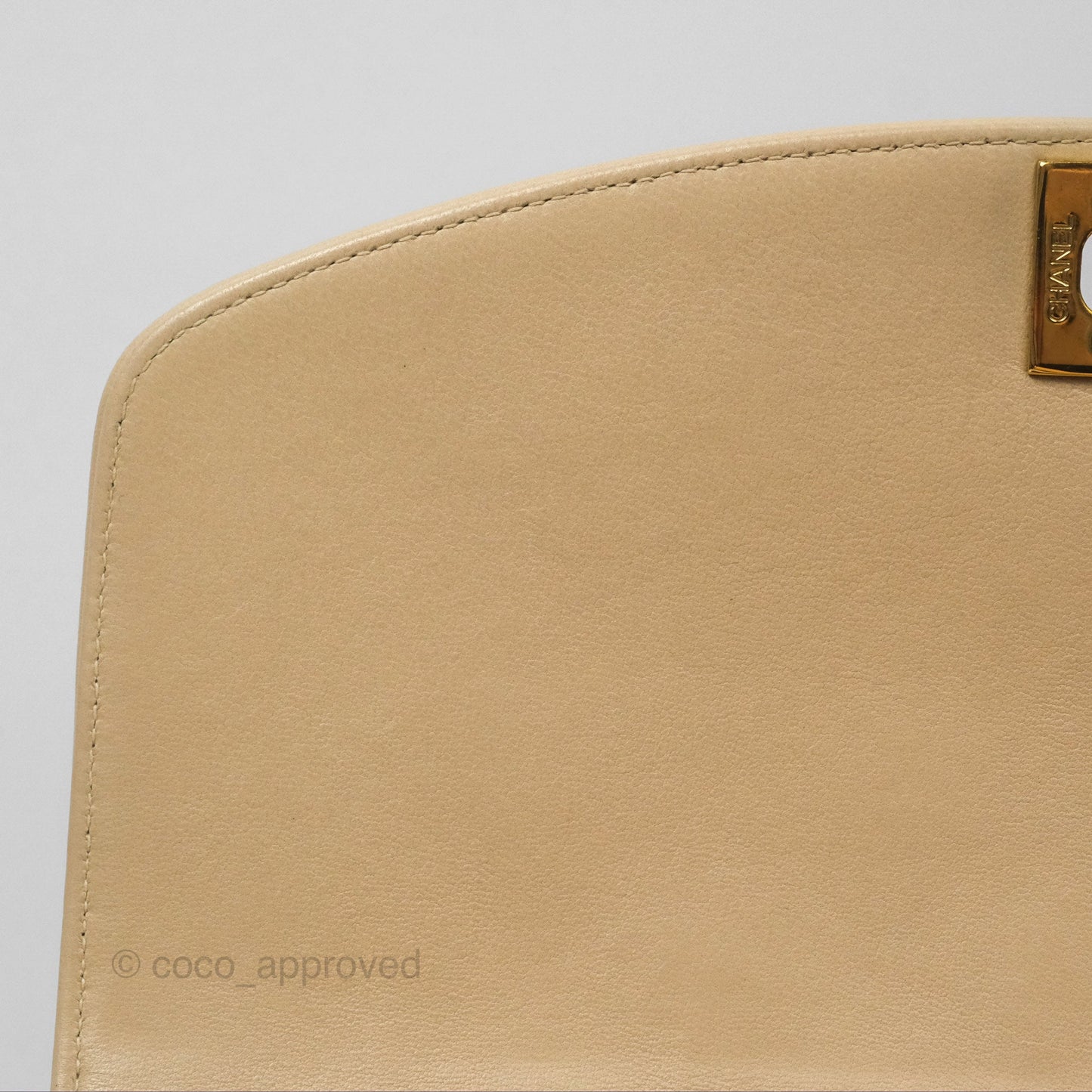 Chanel Vintage Small Quilted Classic Diana Flap Bag Beige Lambskin 24K Gold Hardware