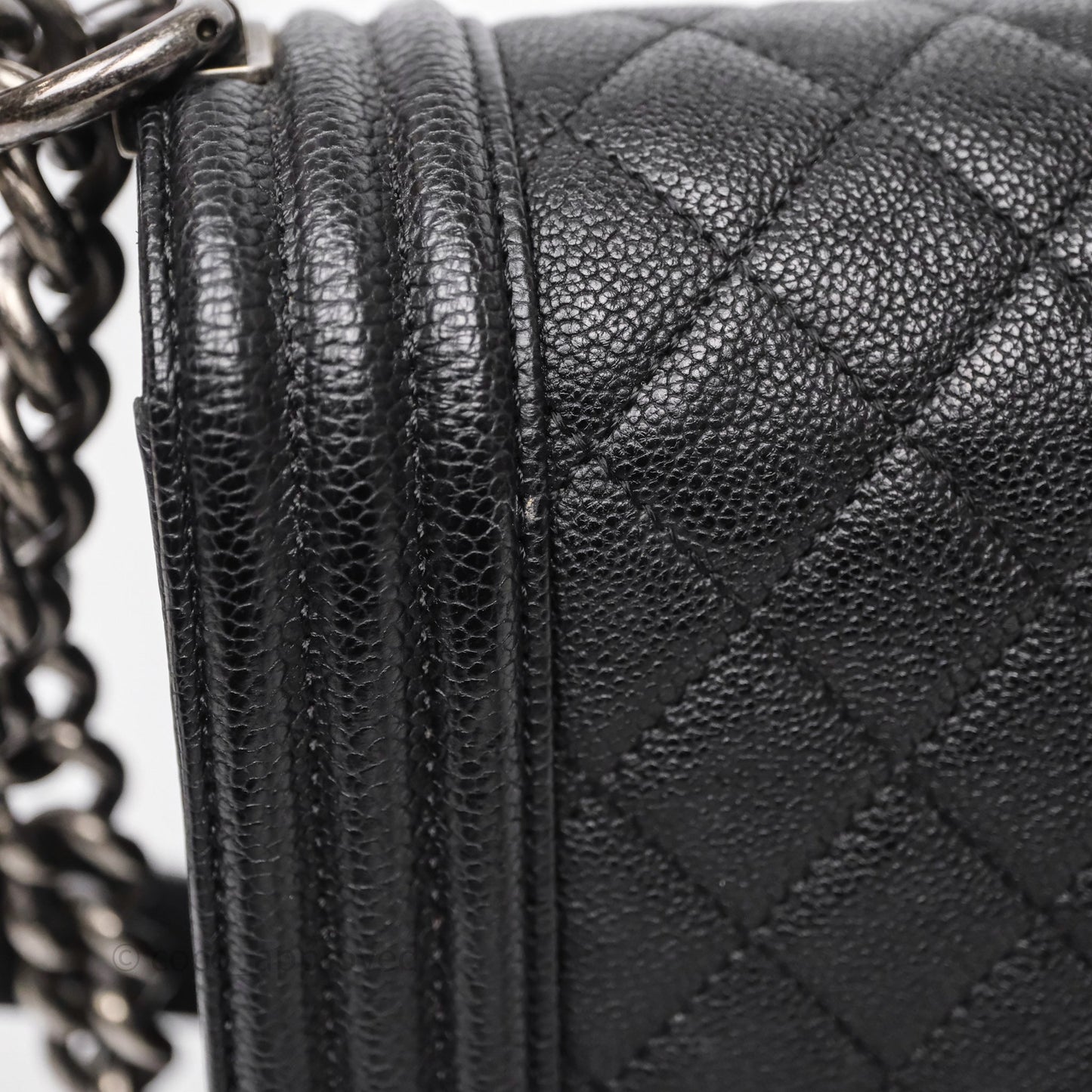 Chanel Quilted New Medium Boy Black Caviar Ruthenium Hardware