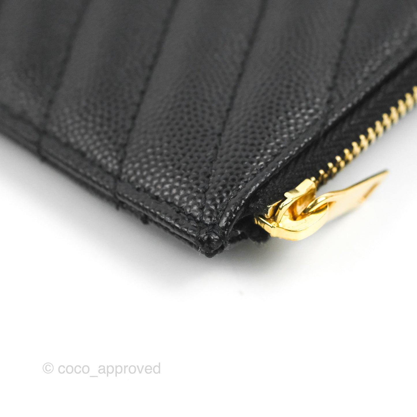 Saint Laurent Cassandre Matelasse Zipped Pouch Black Grained Leather Gold Hardware