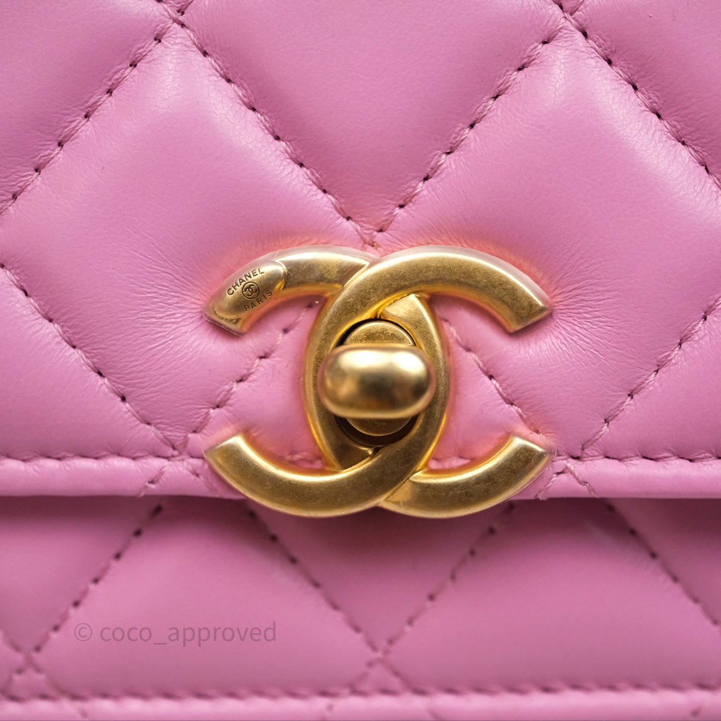 Chanel CC Chain Wallet On Chain WOC Pink Lambskin Aged Gold Hardware