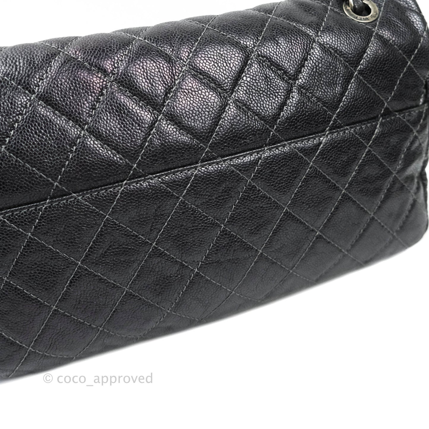 Chanel Jumbo Easy Flap Bag Caviar Dark Grey Ruthenium Hardware
