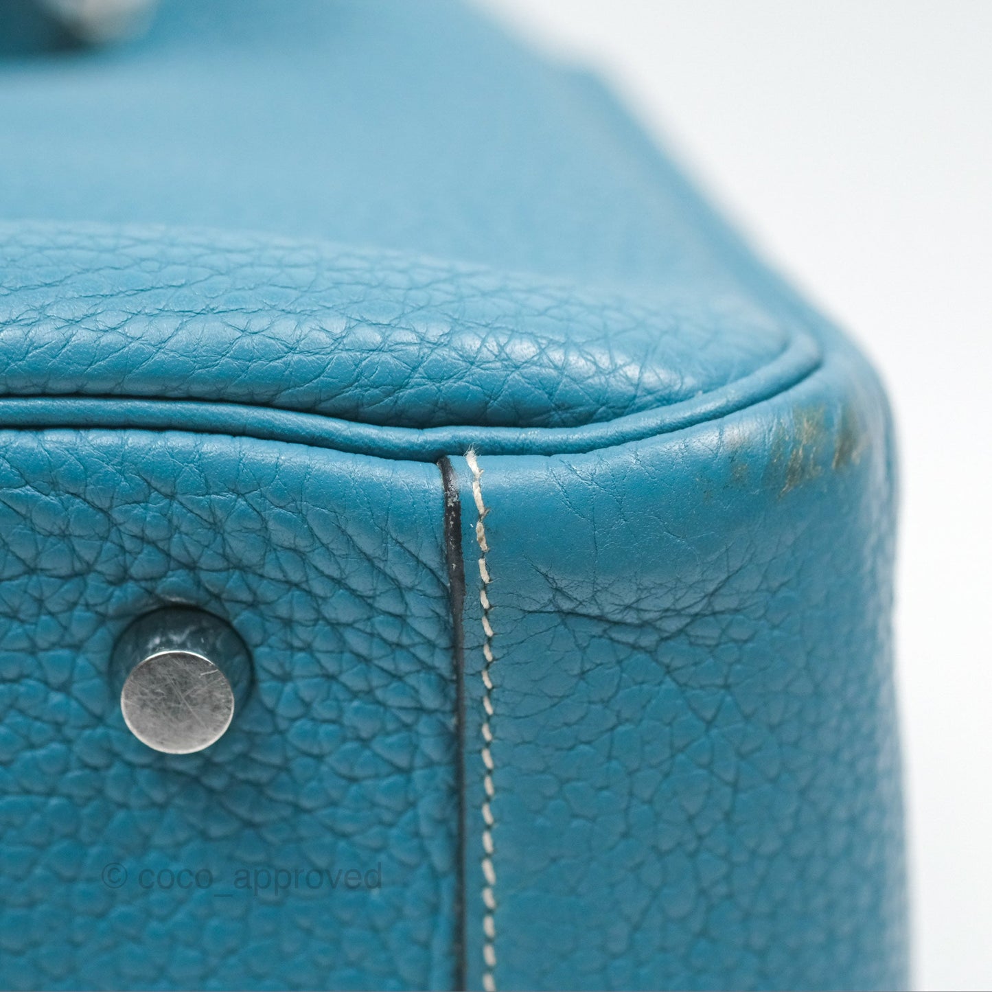 Hermès Lindy 34 Blue Jean Clemence Palladium Hardware