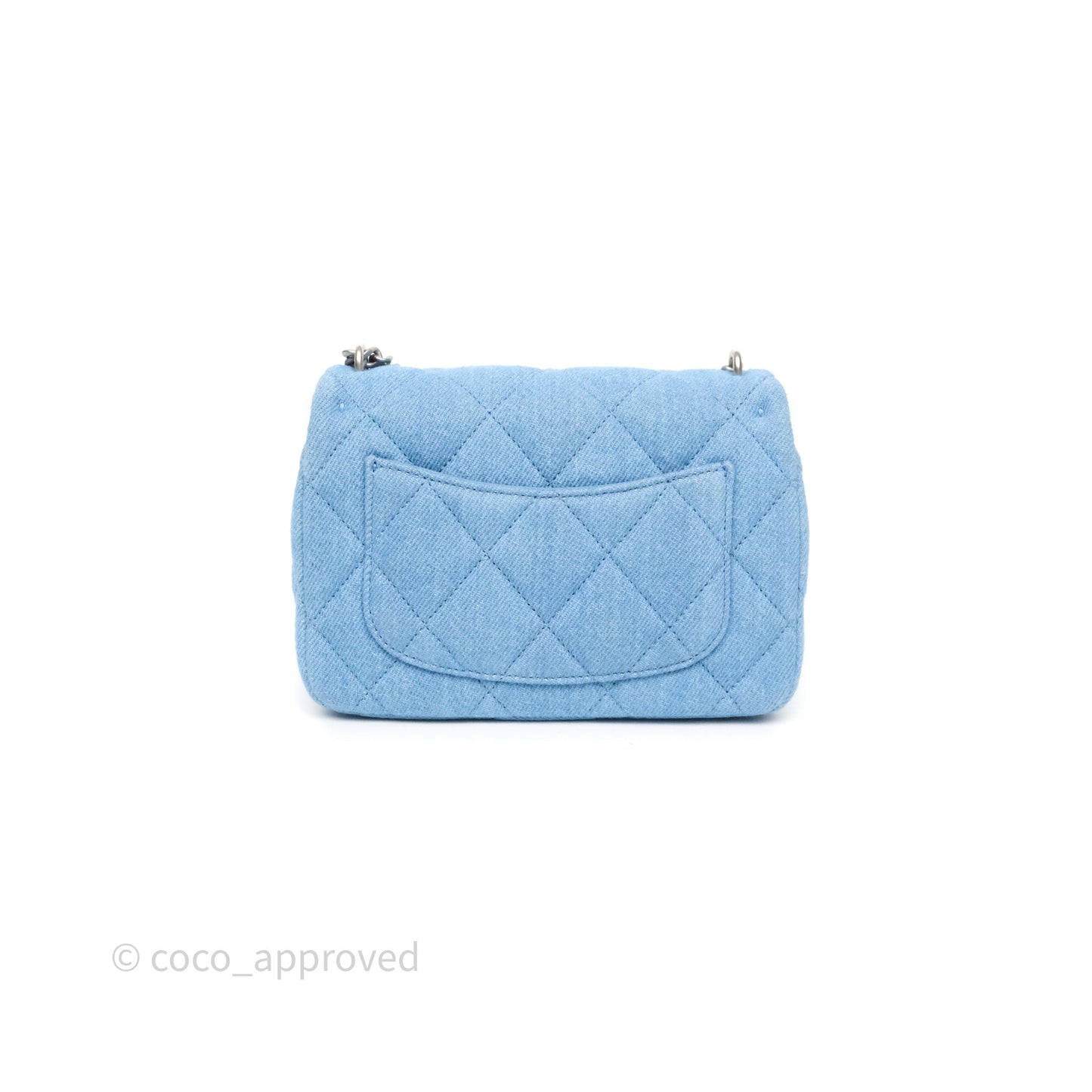 Chanel Heart Crush Mini Flap Bag Blue Denim Aged Silver Hardware