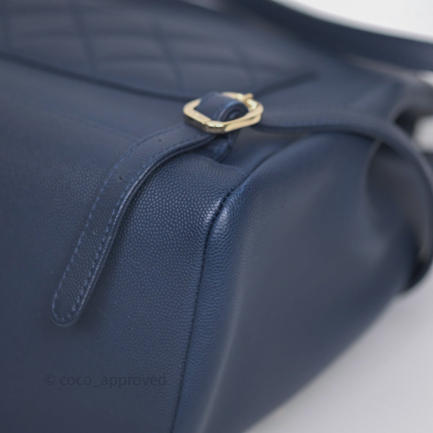 Chanel Quilted Business Affinity Backpack Navy Caviar Gold Hardware