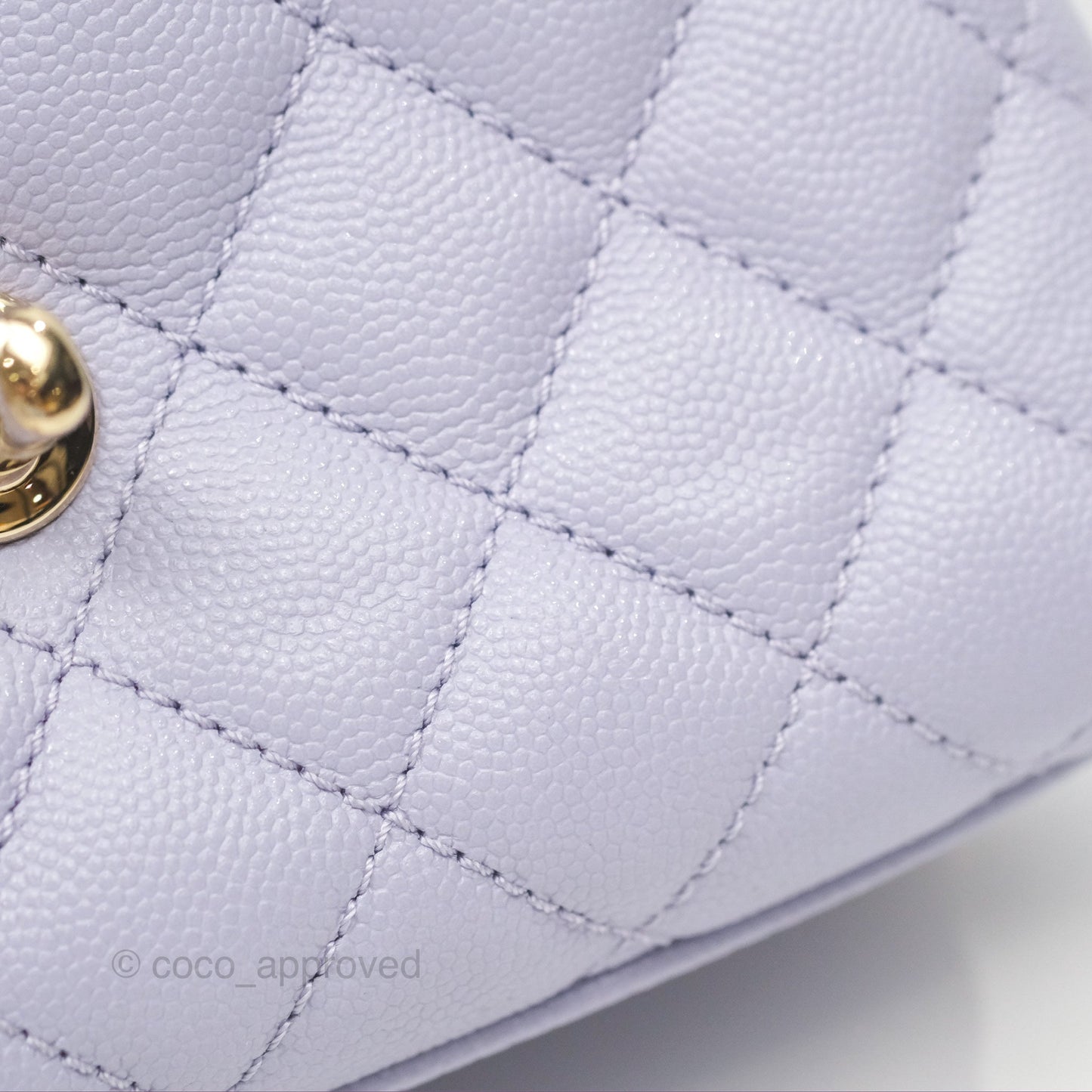 Chanel Mini Coco Handle Lilac Caviar Gold Hardware