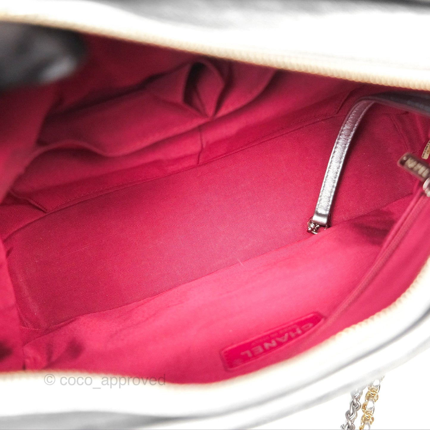 Chanel Large Gabrielle Hobo Metallic Silver Aged Calfskin Mixed Hardware