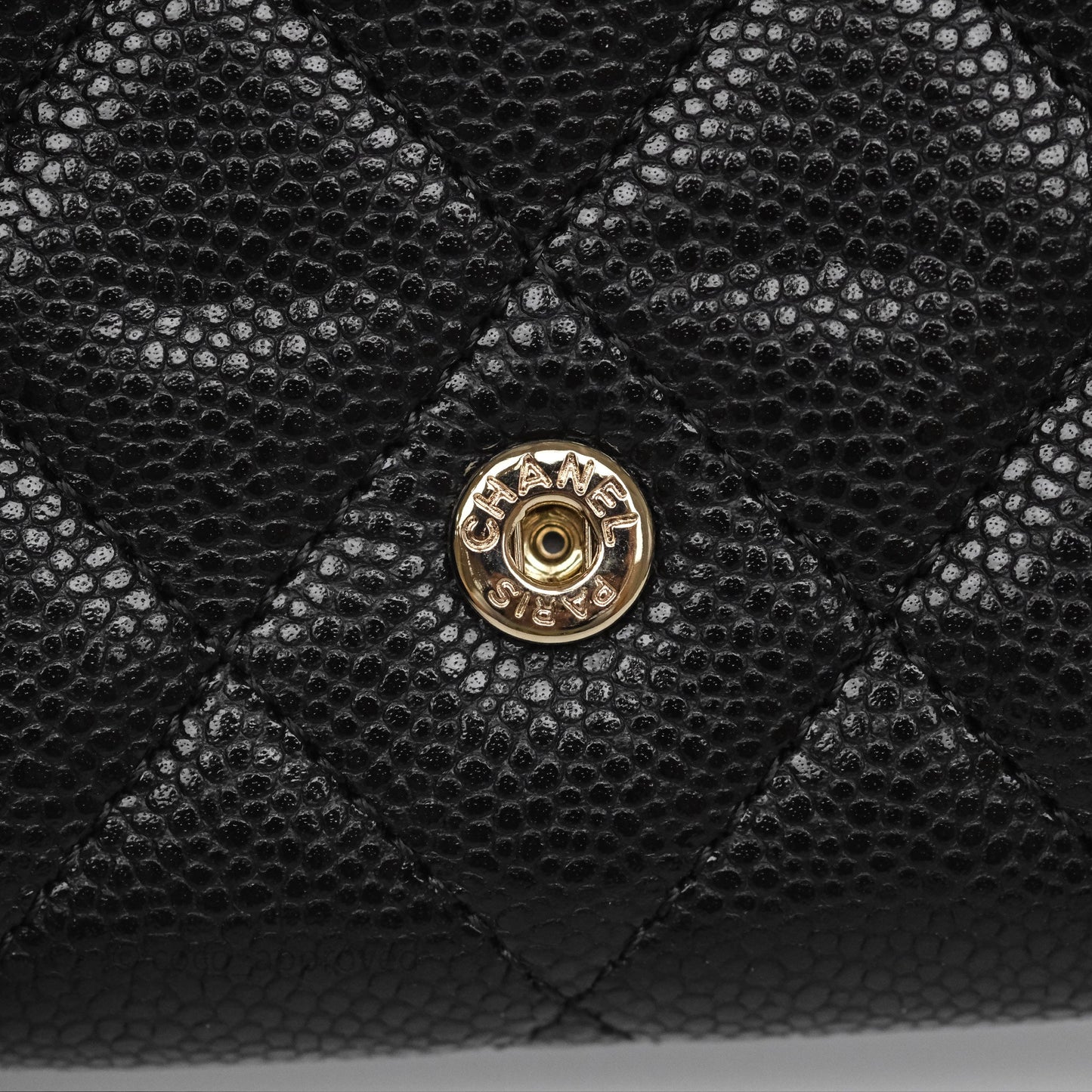 Chanel Flap Card Holder Quilted Black Caviar Gold Hardware 24A