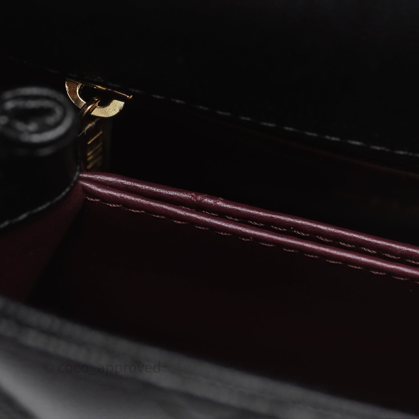 Chanel Mini Coco Handle Quilted Black Caviar Gold Hardware