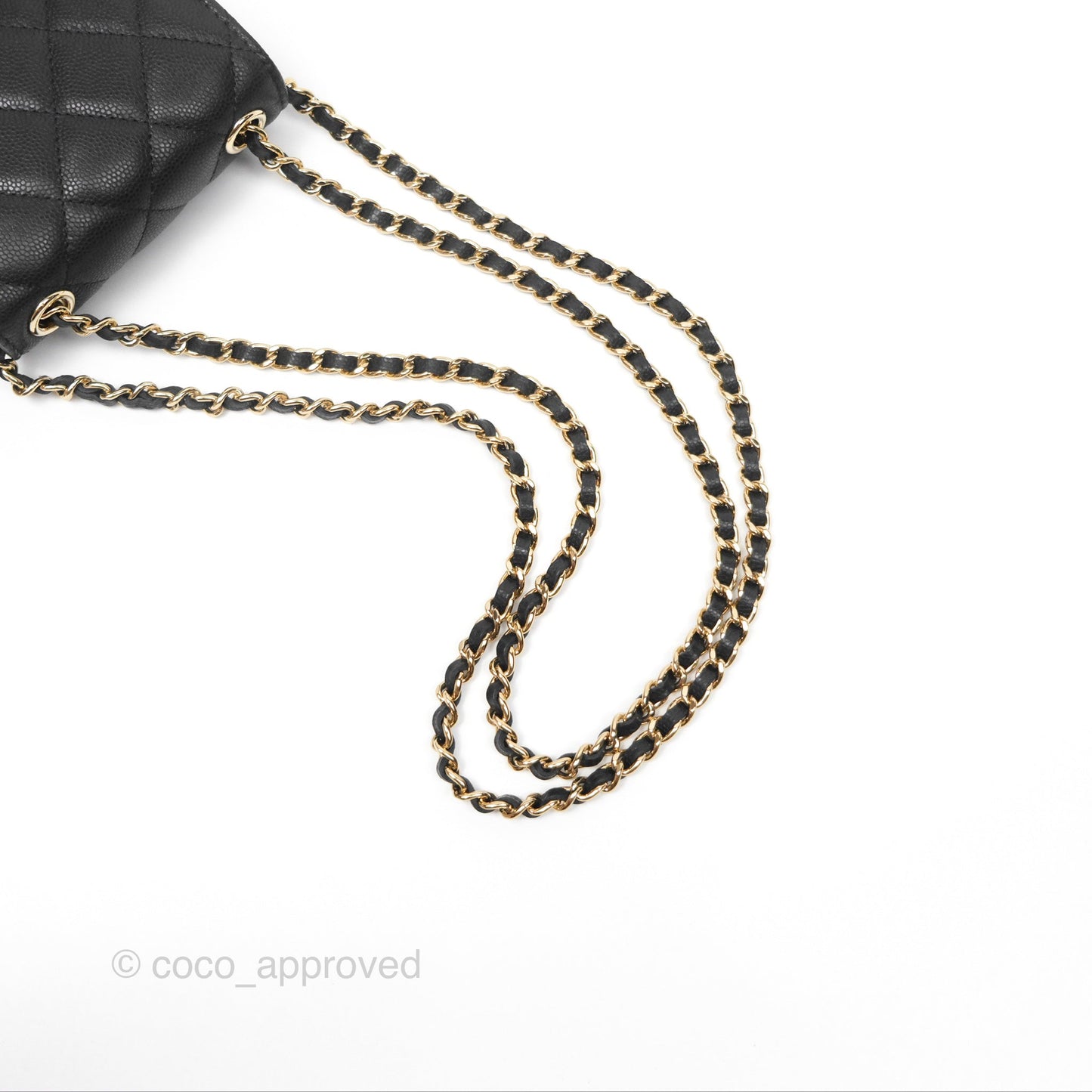 Chanel Classic Quilted Phone Holder Black Caviar Gold Hardware