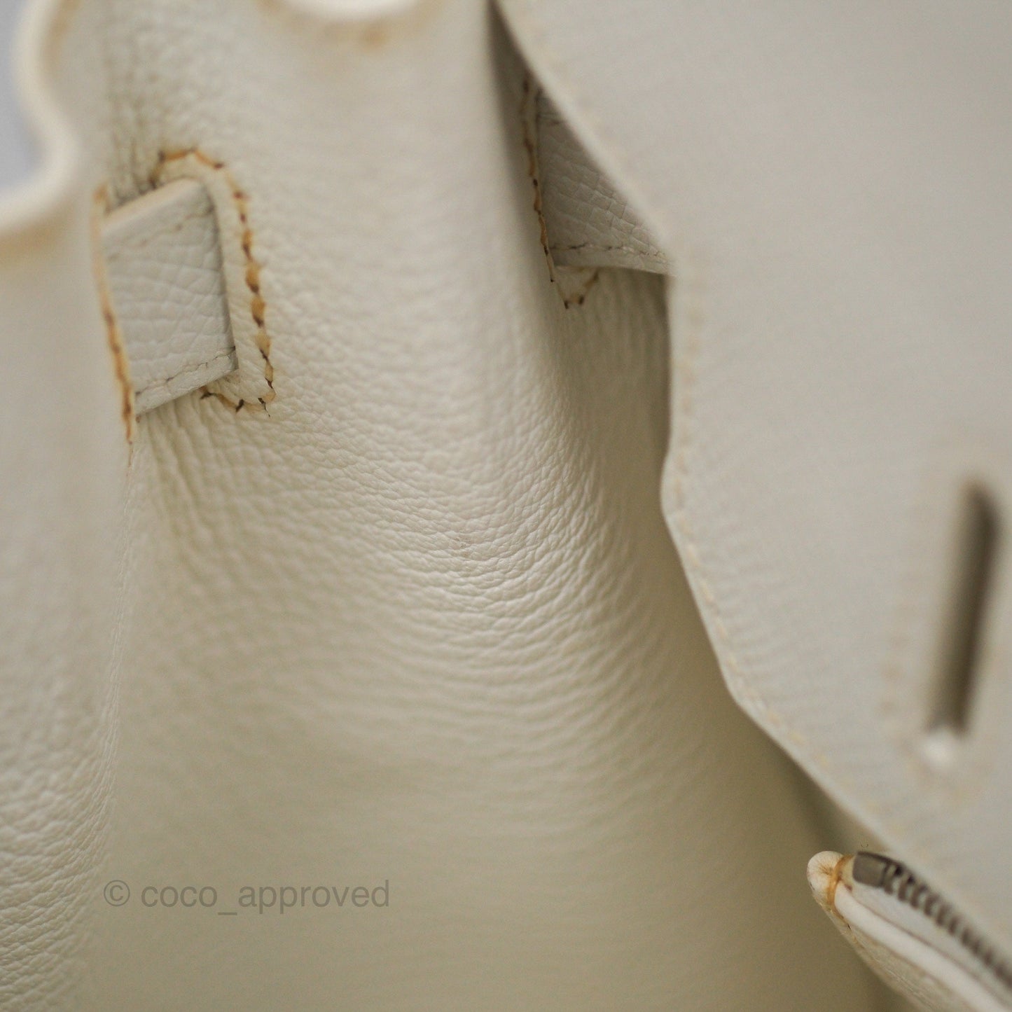Hermès Birkin 30 Retourne White Epsom Palladium Hardware