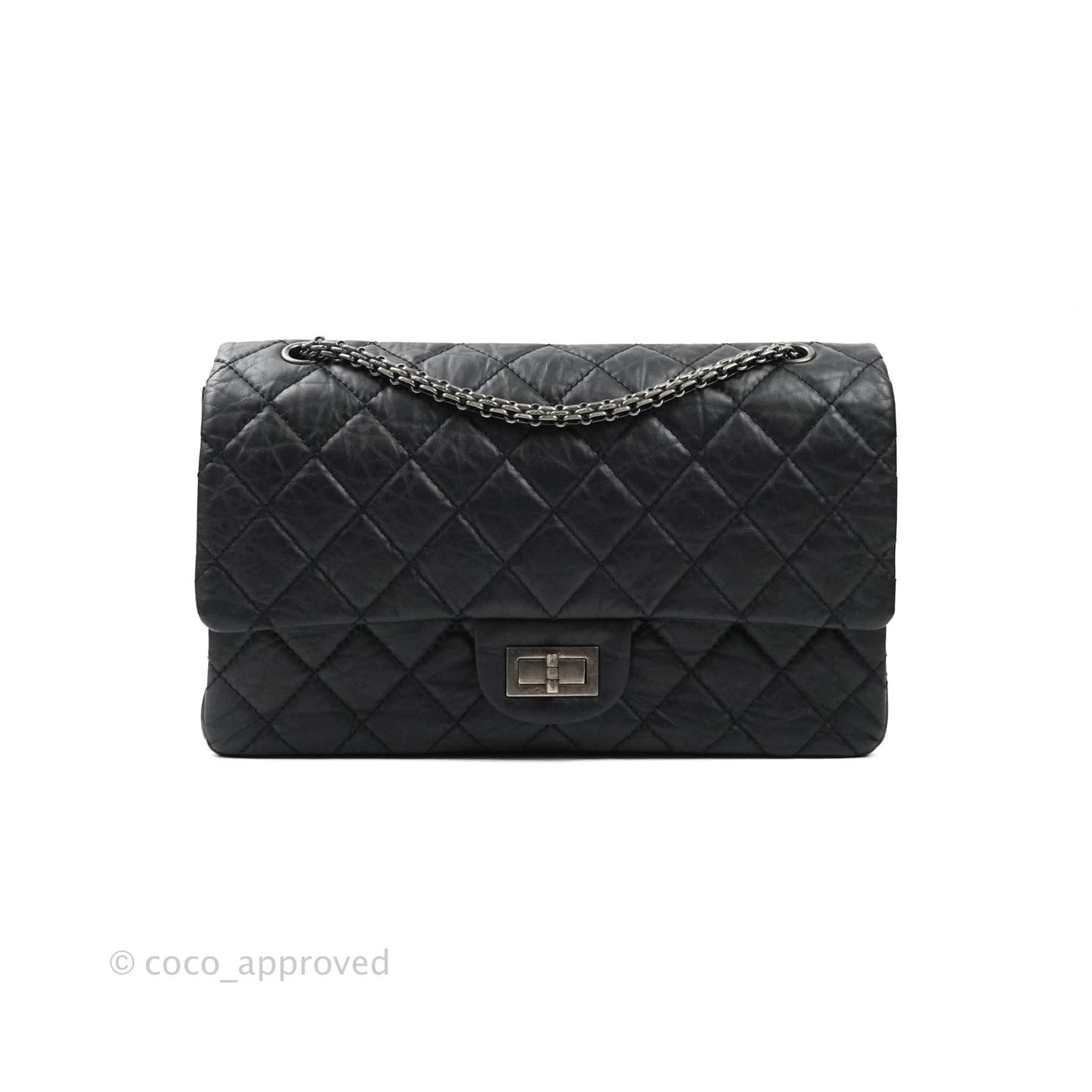 Chanel Reissue Quilted Aged Calfskin Black Aged Ruthenium Hardware 227