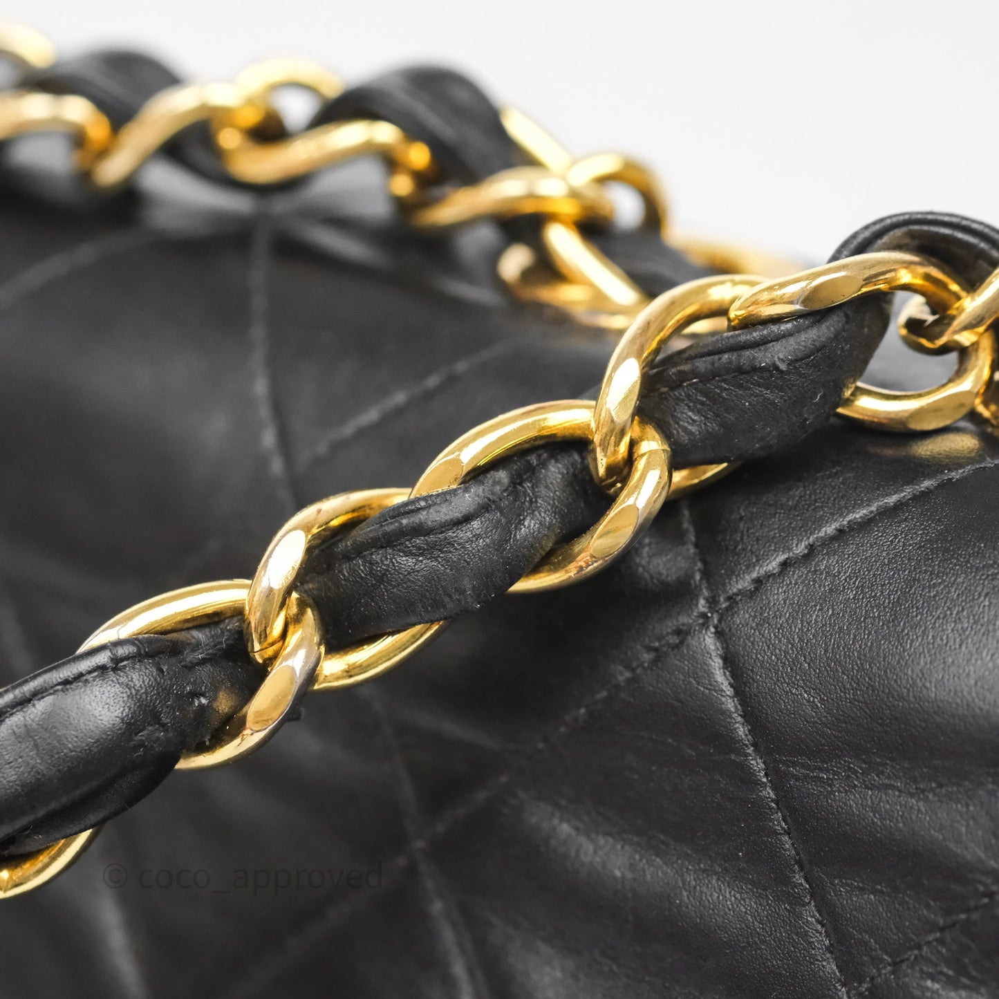Chanel Vintage XL Jumbo Single Flap Black Lambskin 24K Gold Hardware